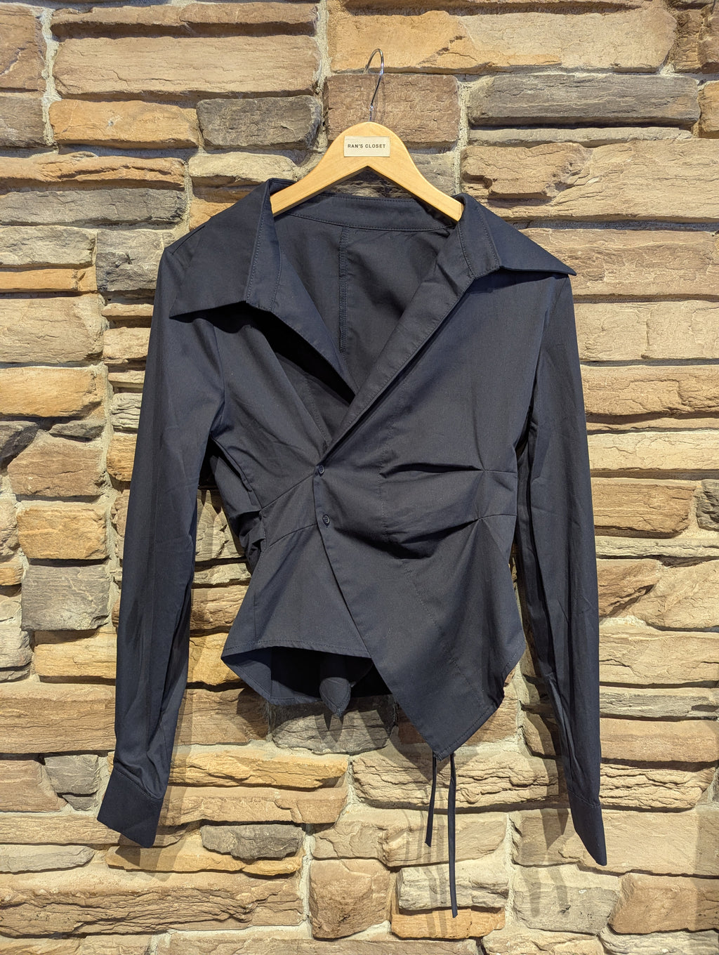 Wrap Side Button Blouse
