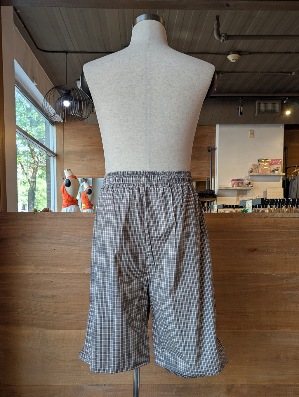 Lakeside Escape Draped Knee Length Plaid Short