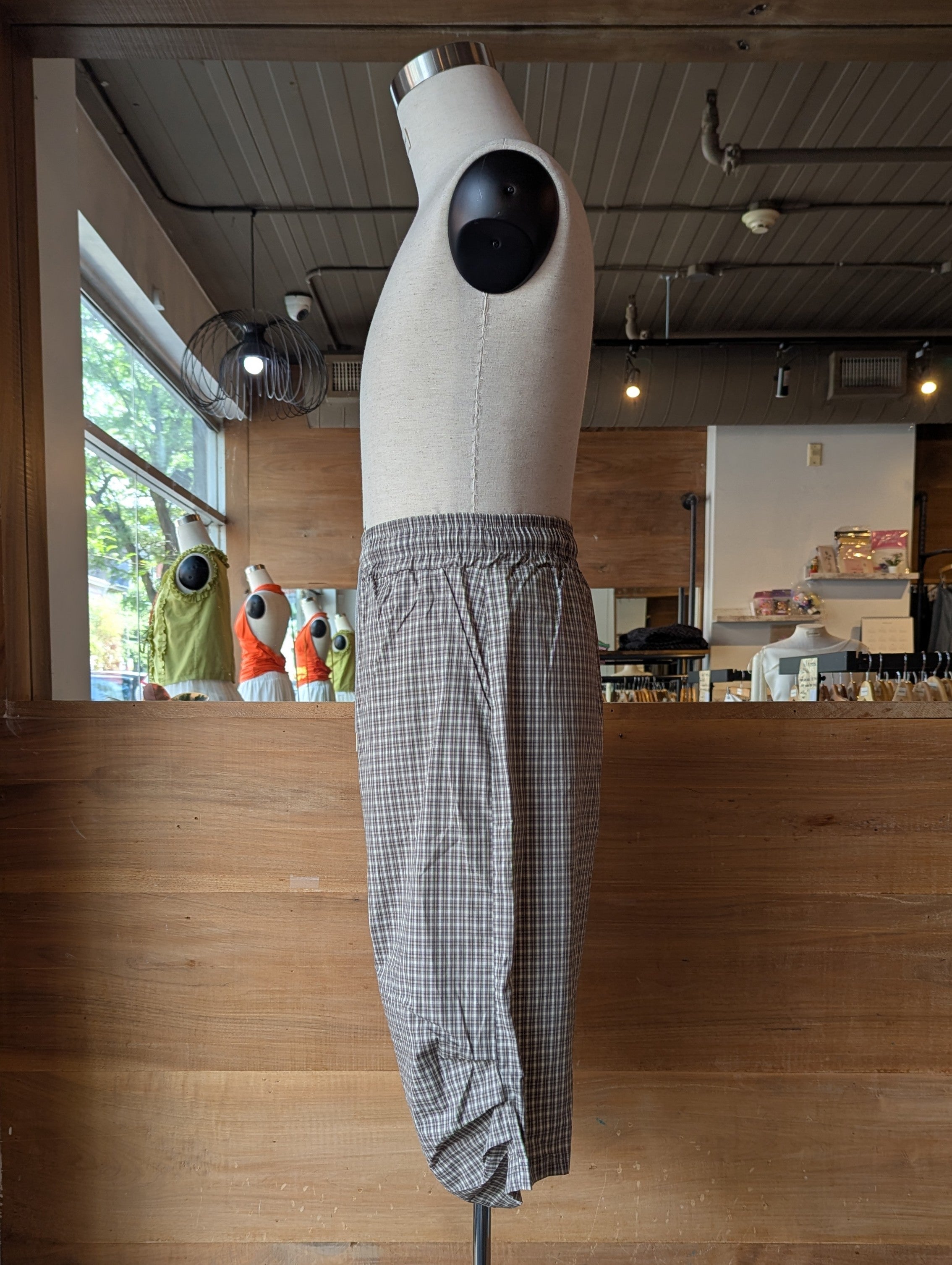 Lakeside Escape Draped Knee Length Plaid Short