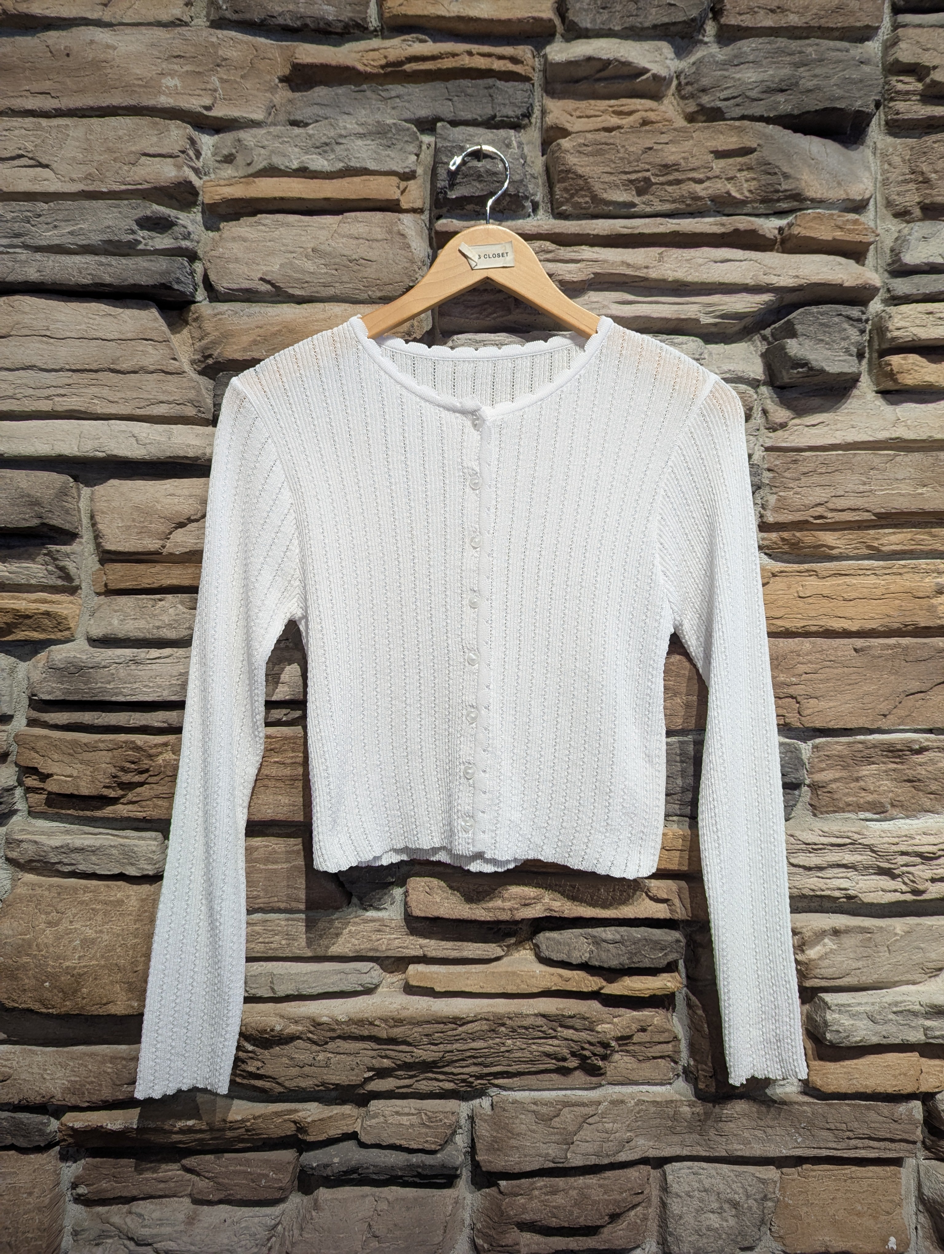 Love Note Heart Button Sheer Cardigan