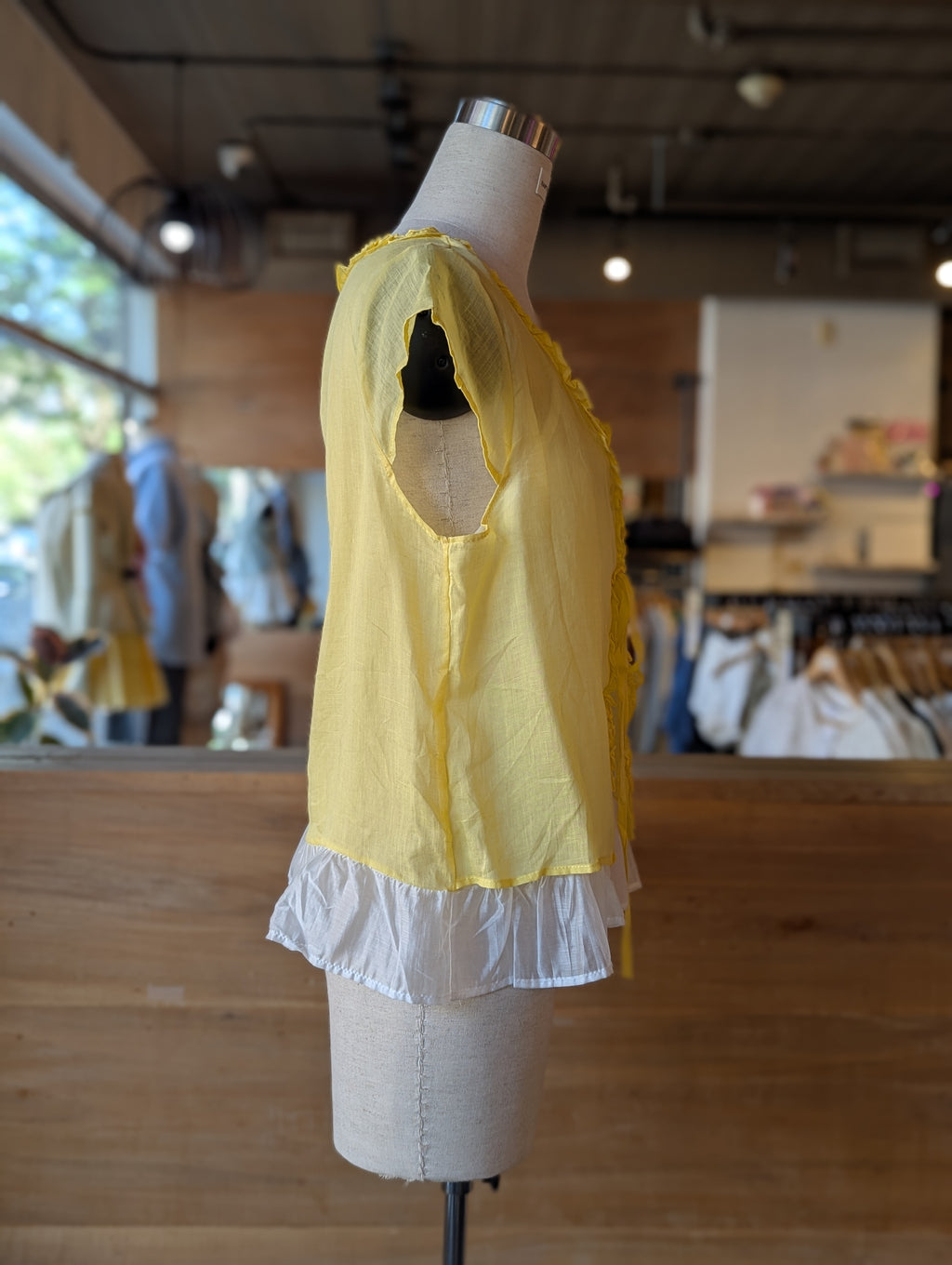 Double Take Ruffle Trim Top