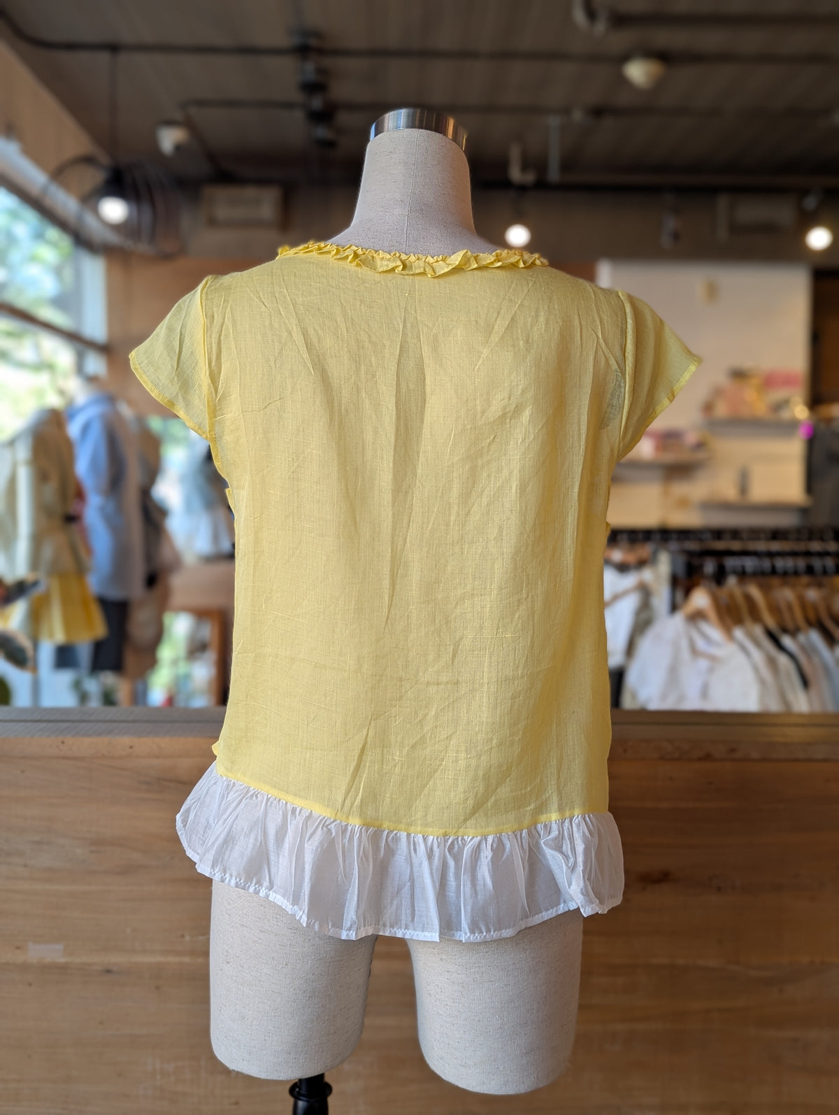 Double Take Ruffle Trim Top