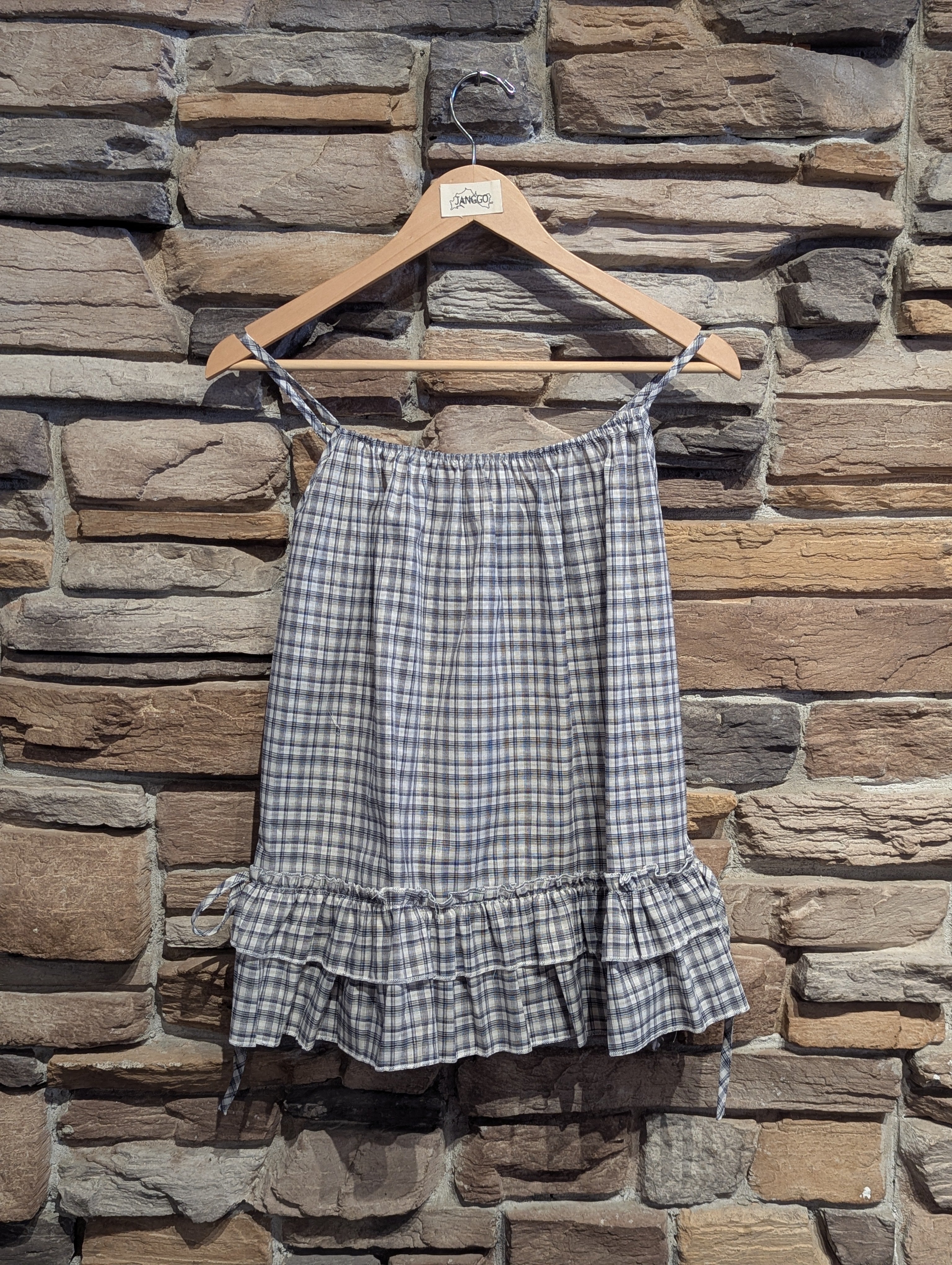 Summer Story Plaid Ruffle Hem Tank Top