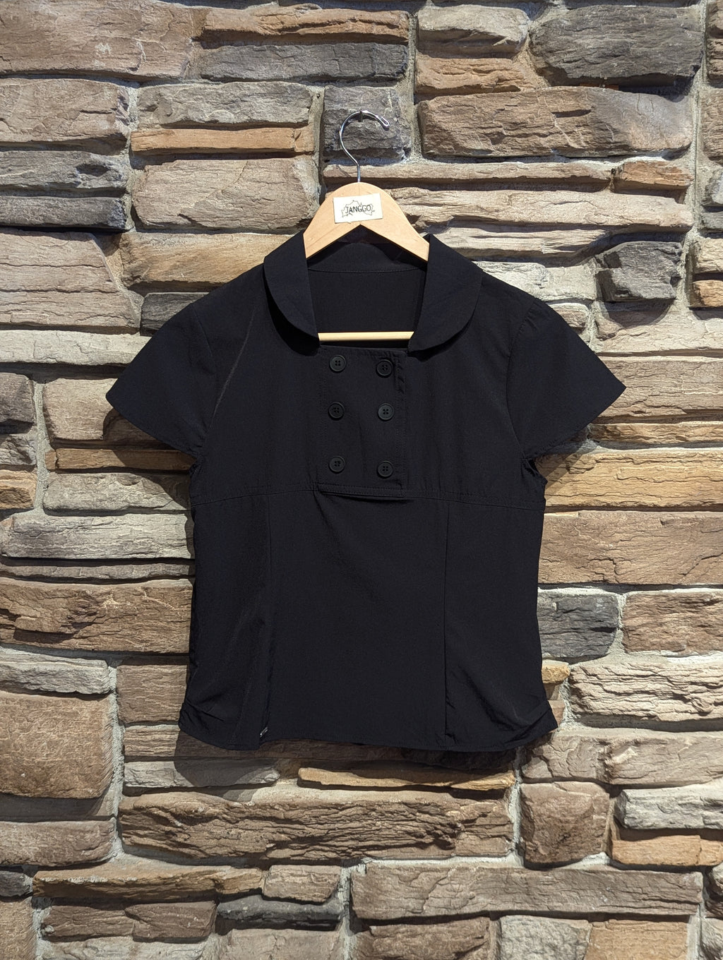 Earl Grey Double-Breasted Button Top
