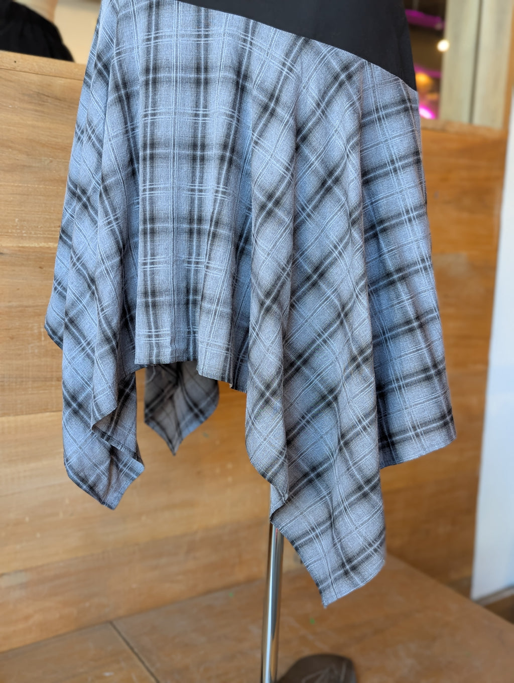 Noir Check Midi Skirt