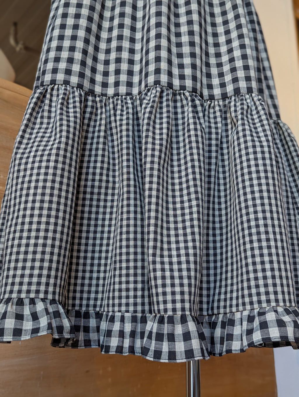 Gingham Mix Tiered Skirt