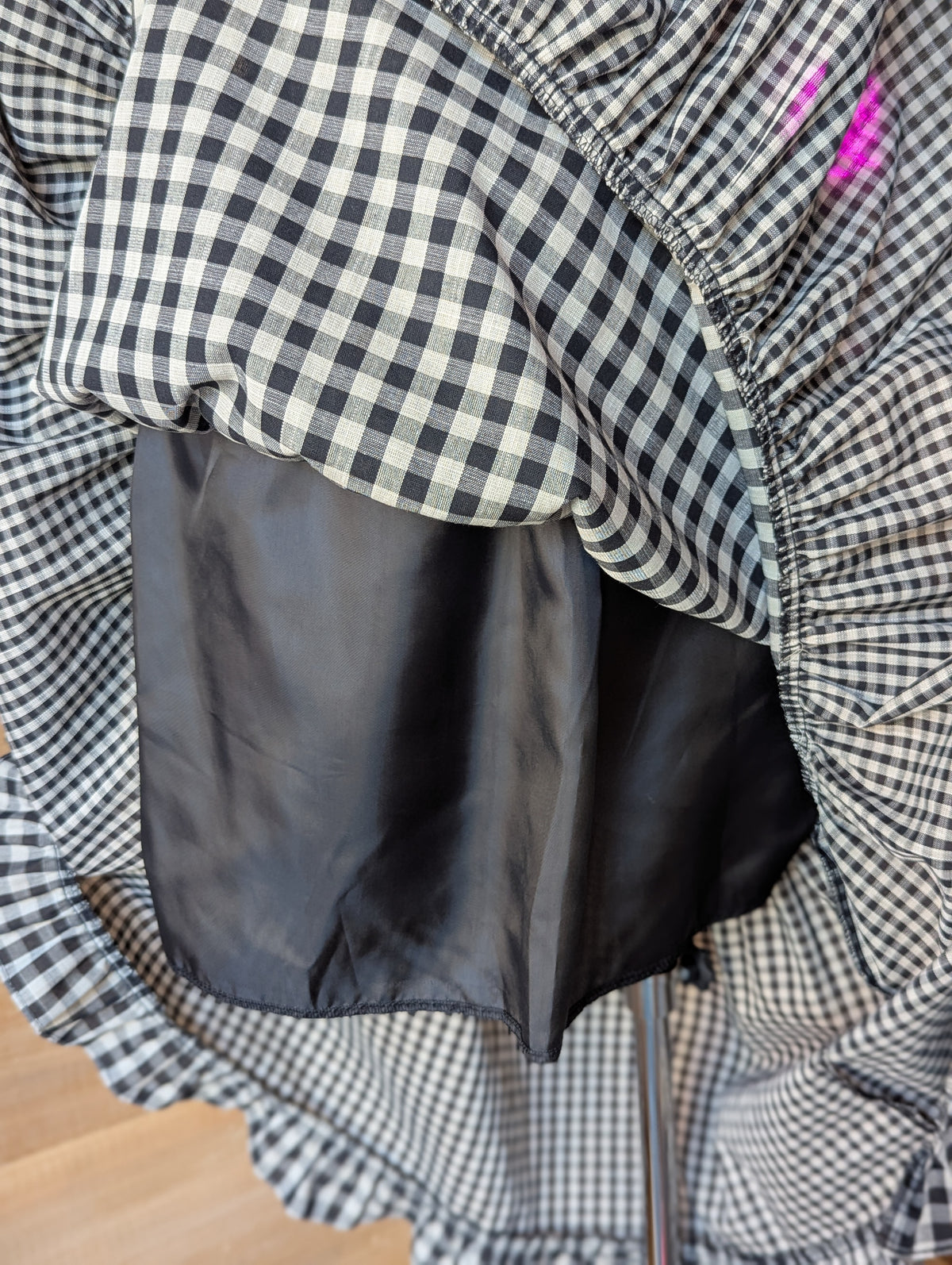 Gingham Mix Tiered Skirt