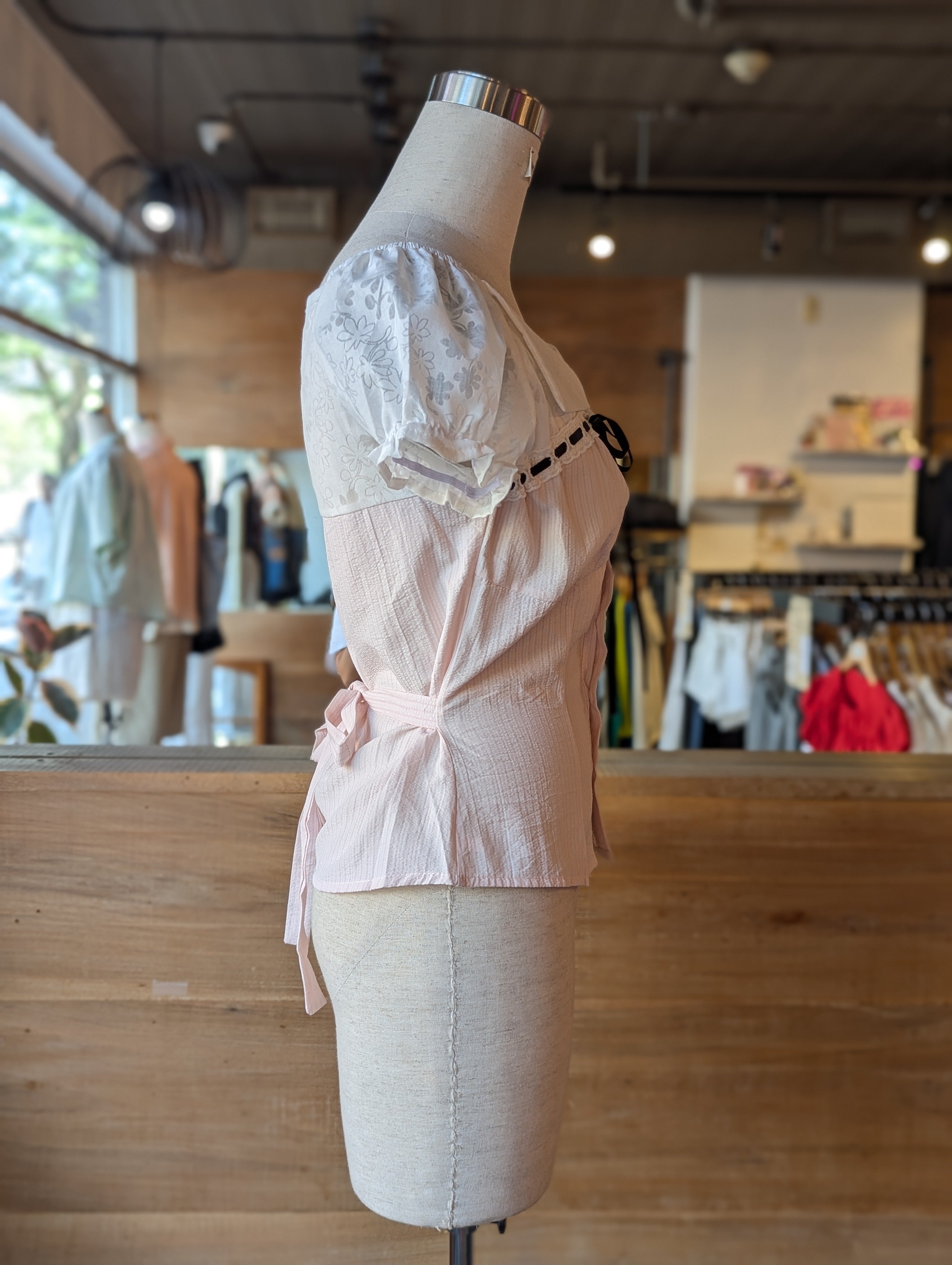 Rosy Disposition Pink Layered-Look Puff Sleeve Top