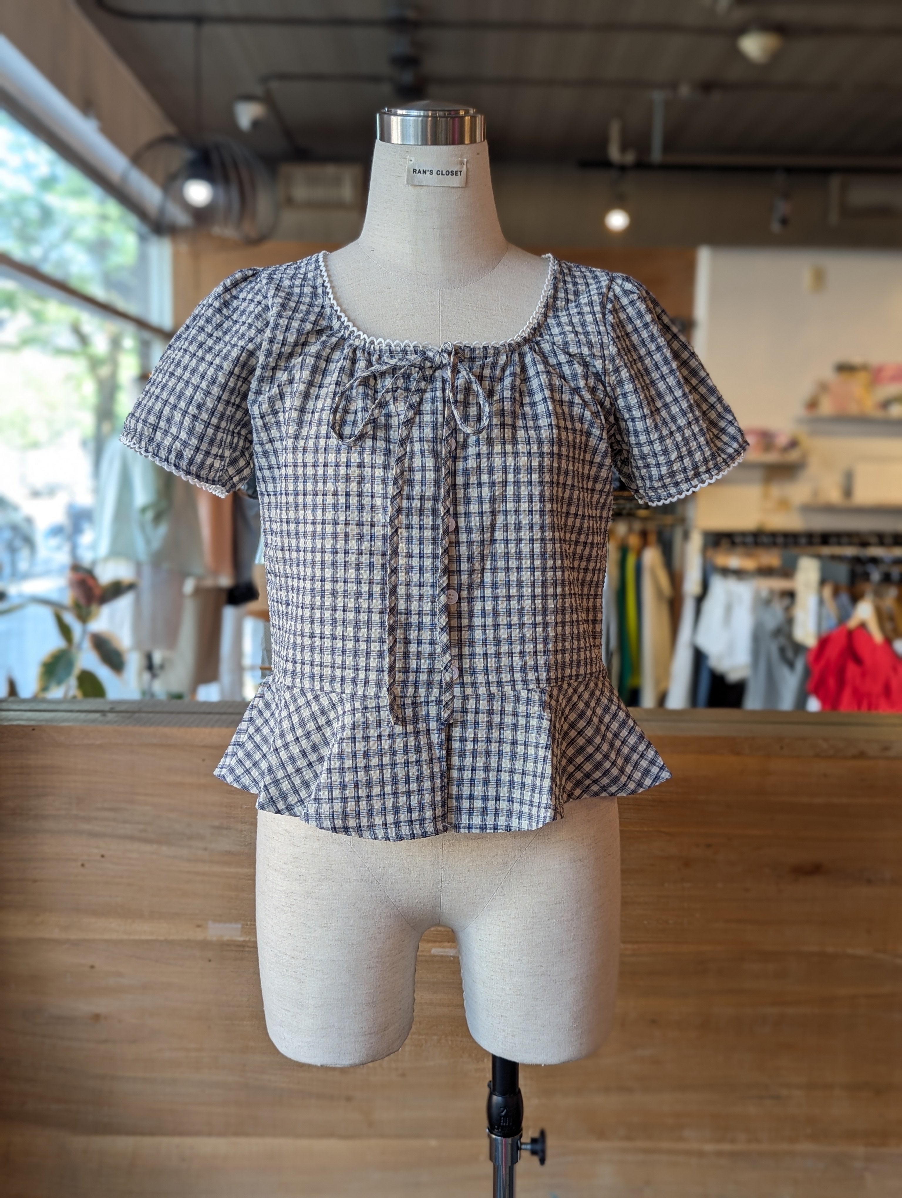 Prairie Breeze Peplum Bow Top