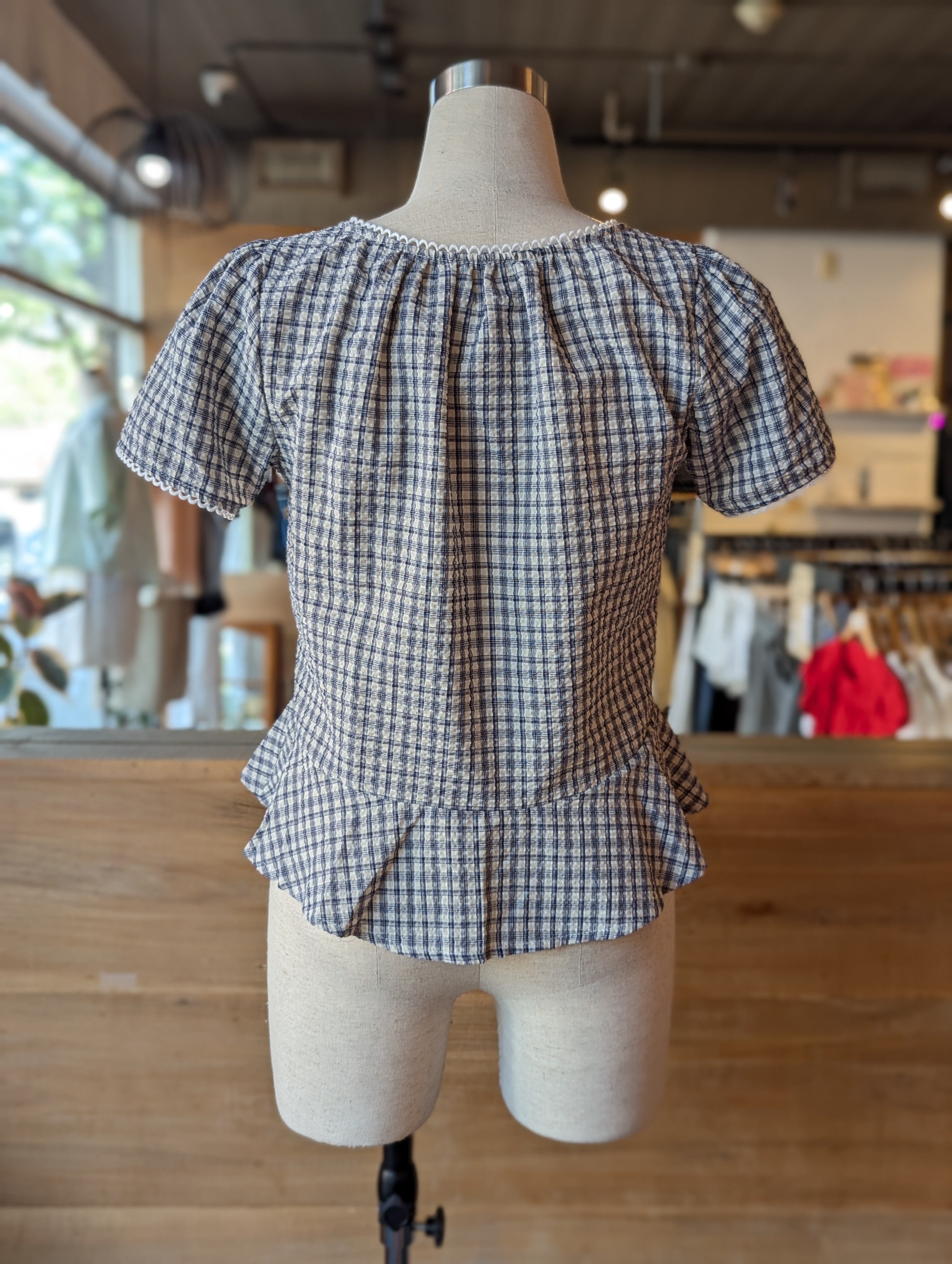 Prairie Breeze Peplum Bow Top
