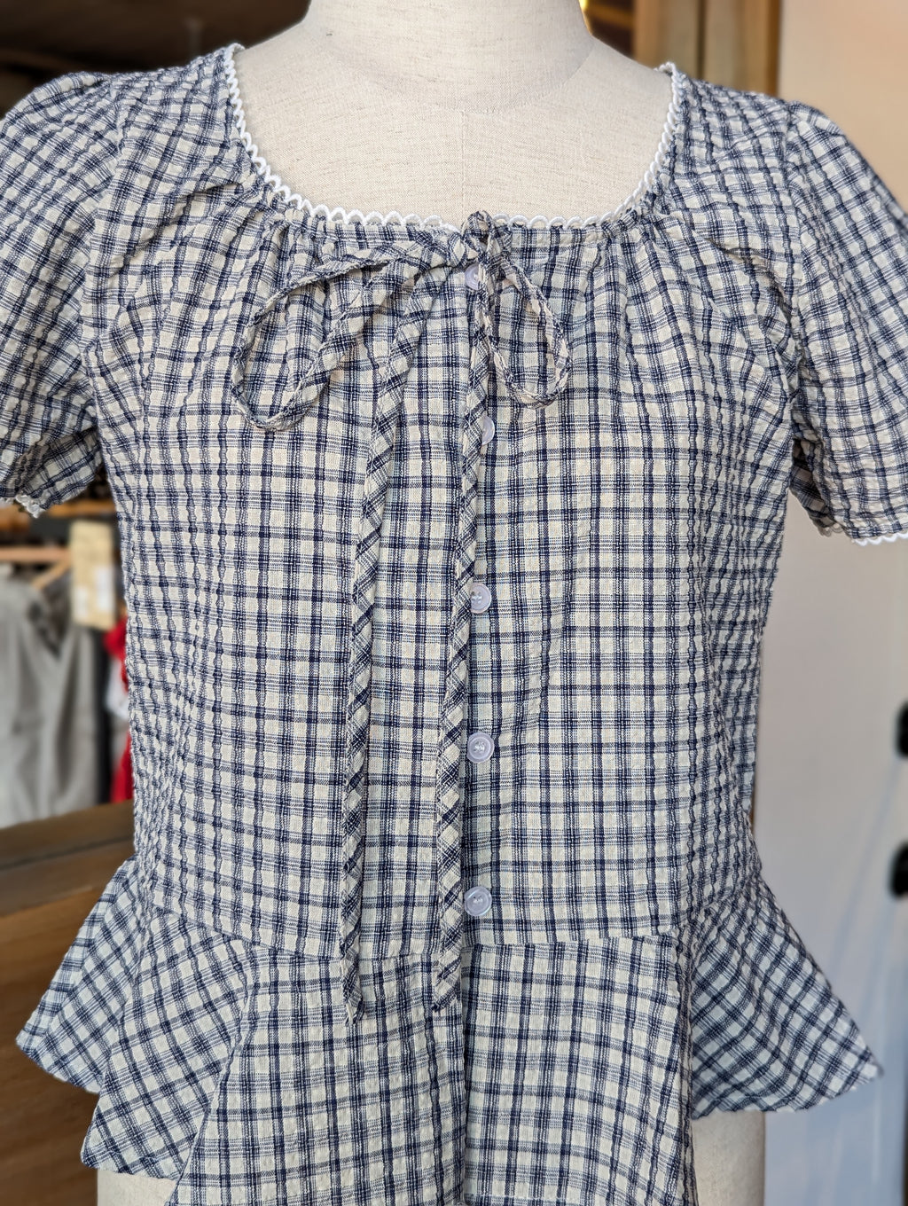 Prairie Breeze Peplum Bow Top
