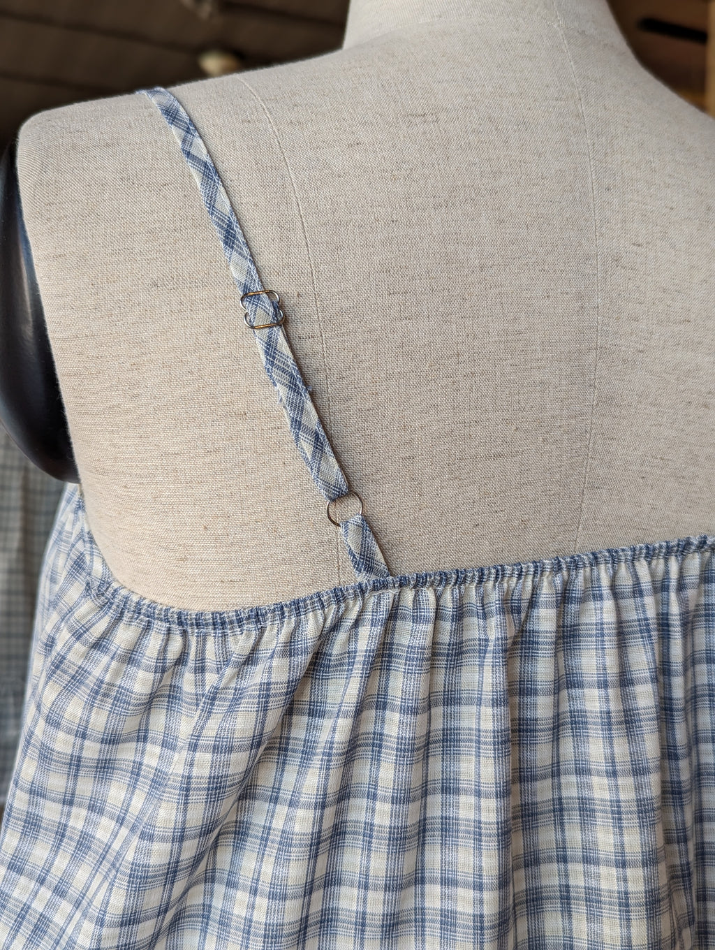 Summer Story Plaid Ruffle Hem Tank Top