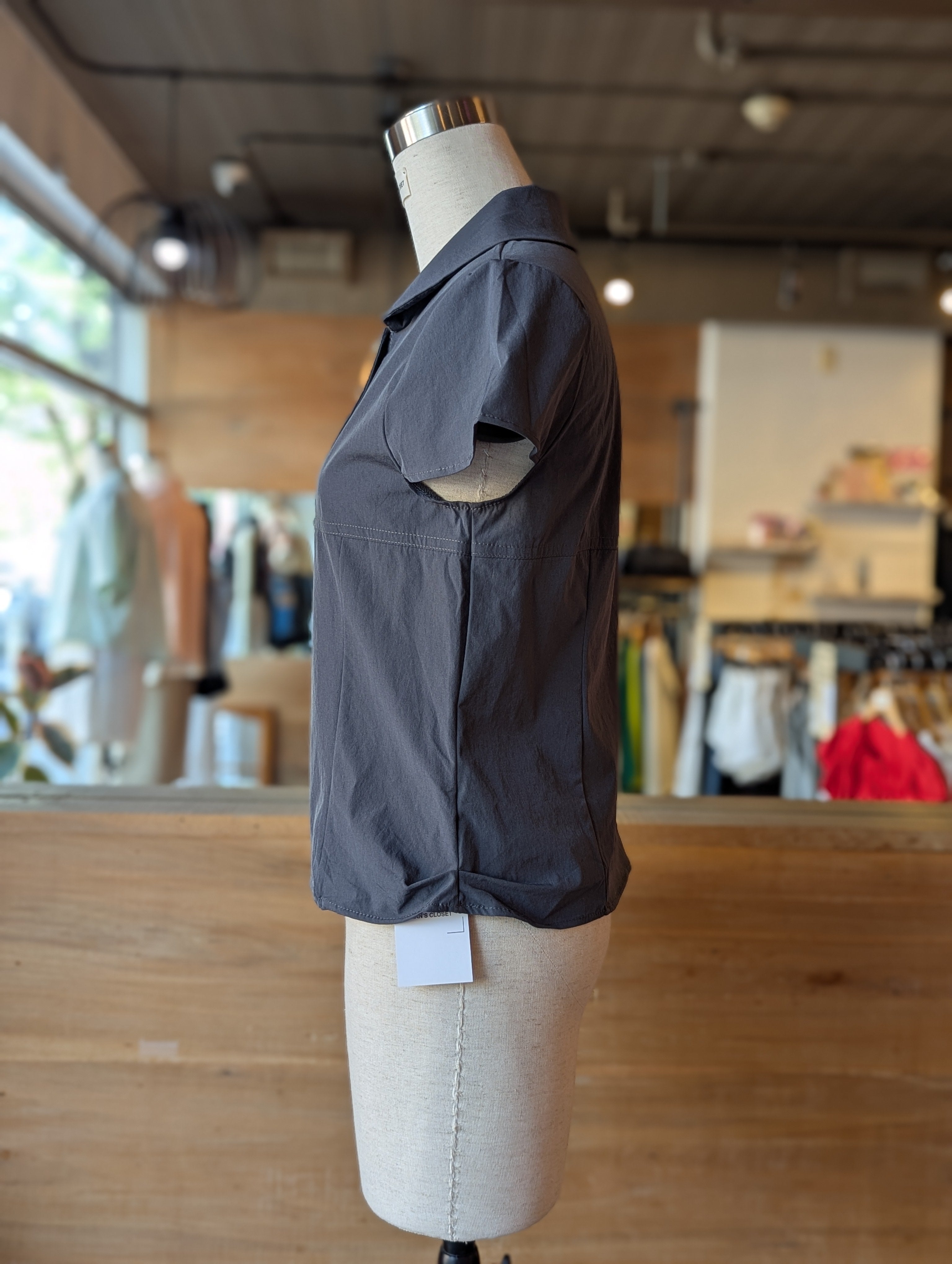 Earl Grey Double-Breasted Button Top