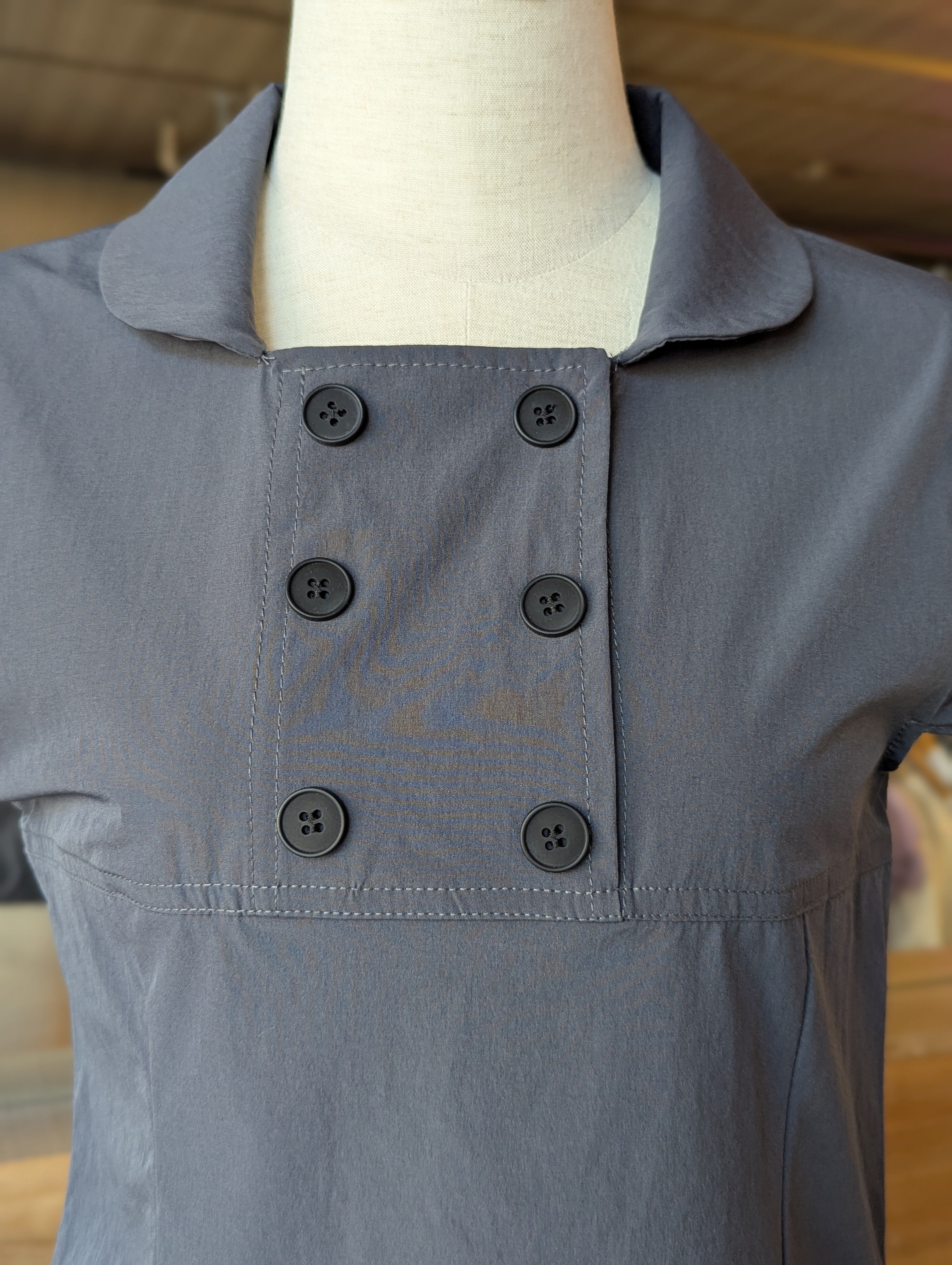 Earl Grey Double-Breasted Button Top