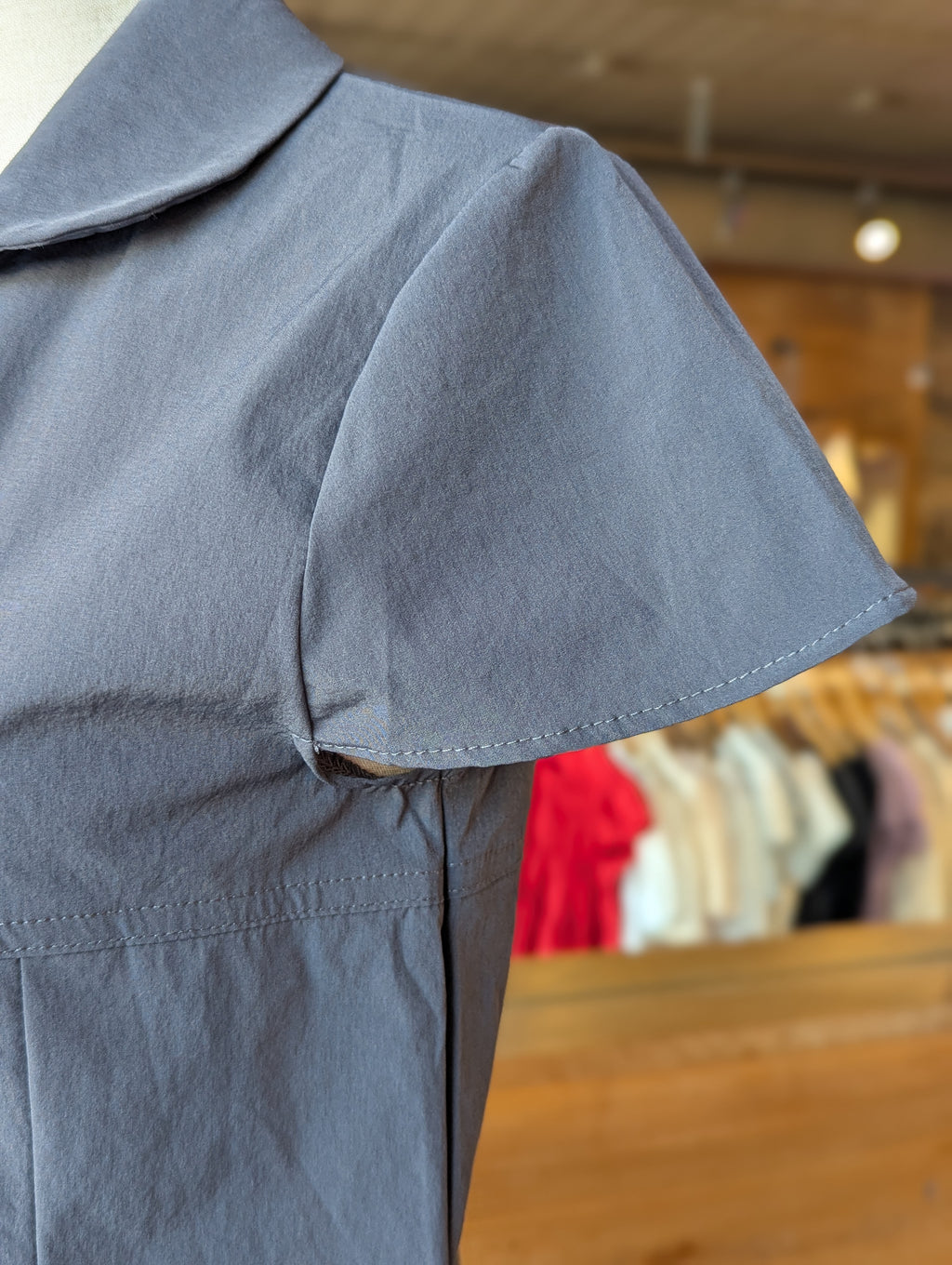 Earl Grey Double-Breasted Button Top