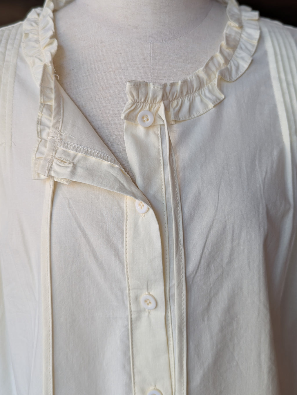 Buttercup Puff Sleeve Eyelet Button-Down Blouse