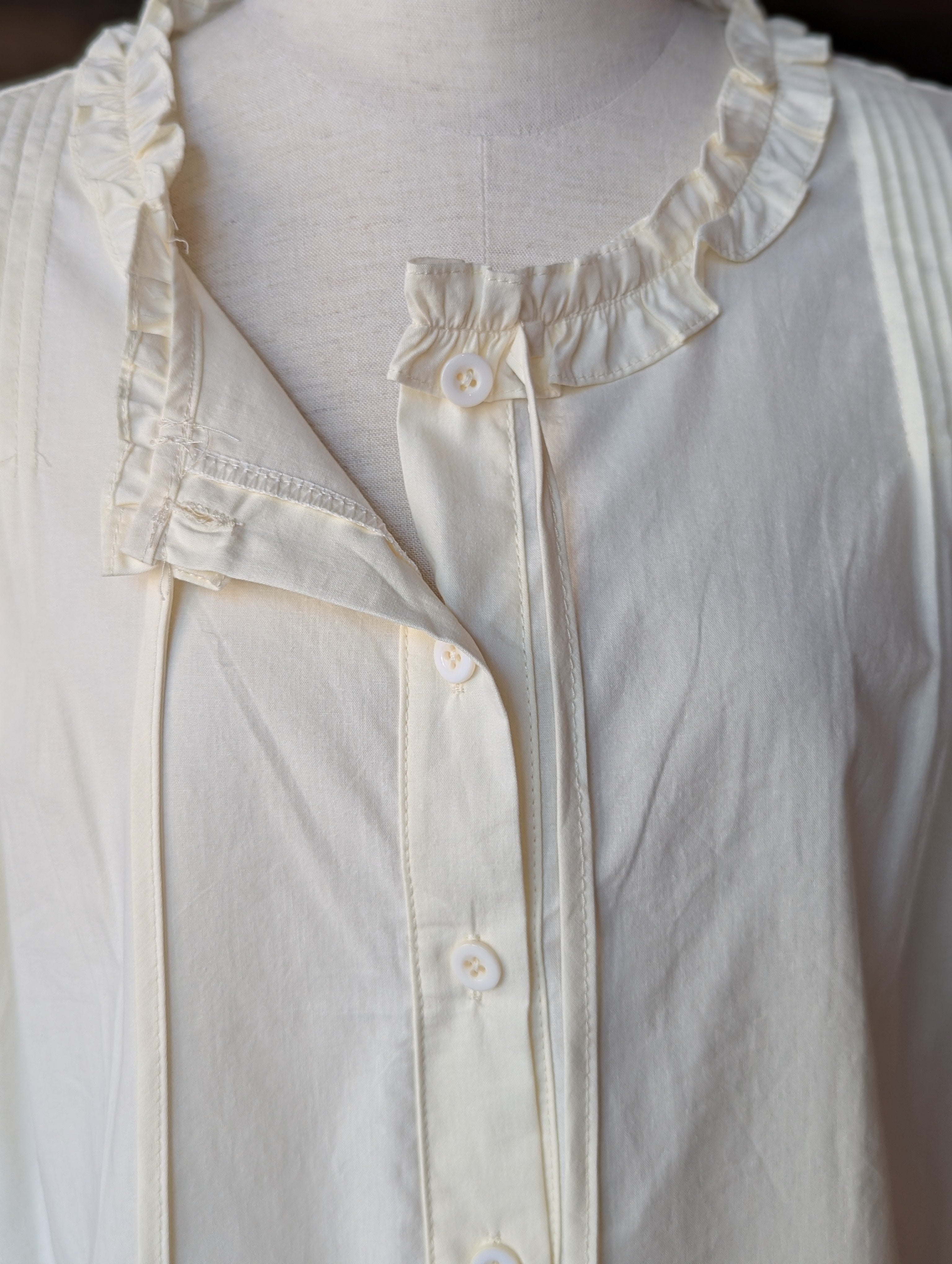 Buttercup Puff Sleeve Eyelet Button-Down Blouse