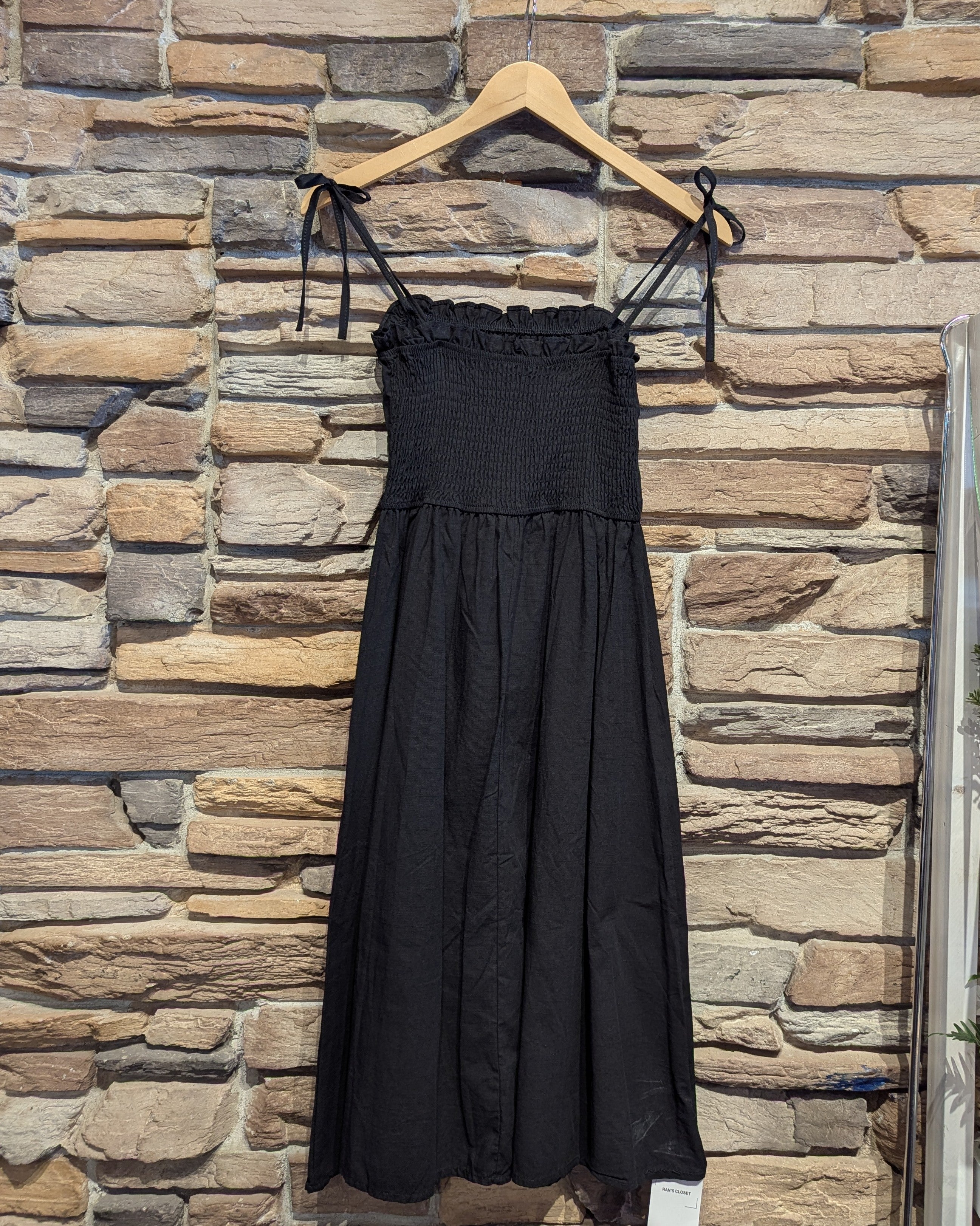 Midi Cotton Shirring Dress