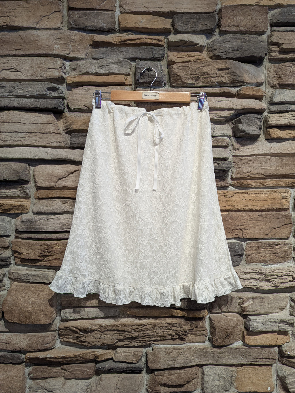 Noir Blossom Lace Midi Skirt