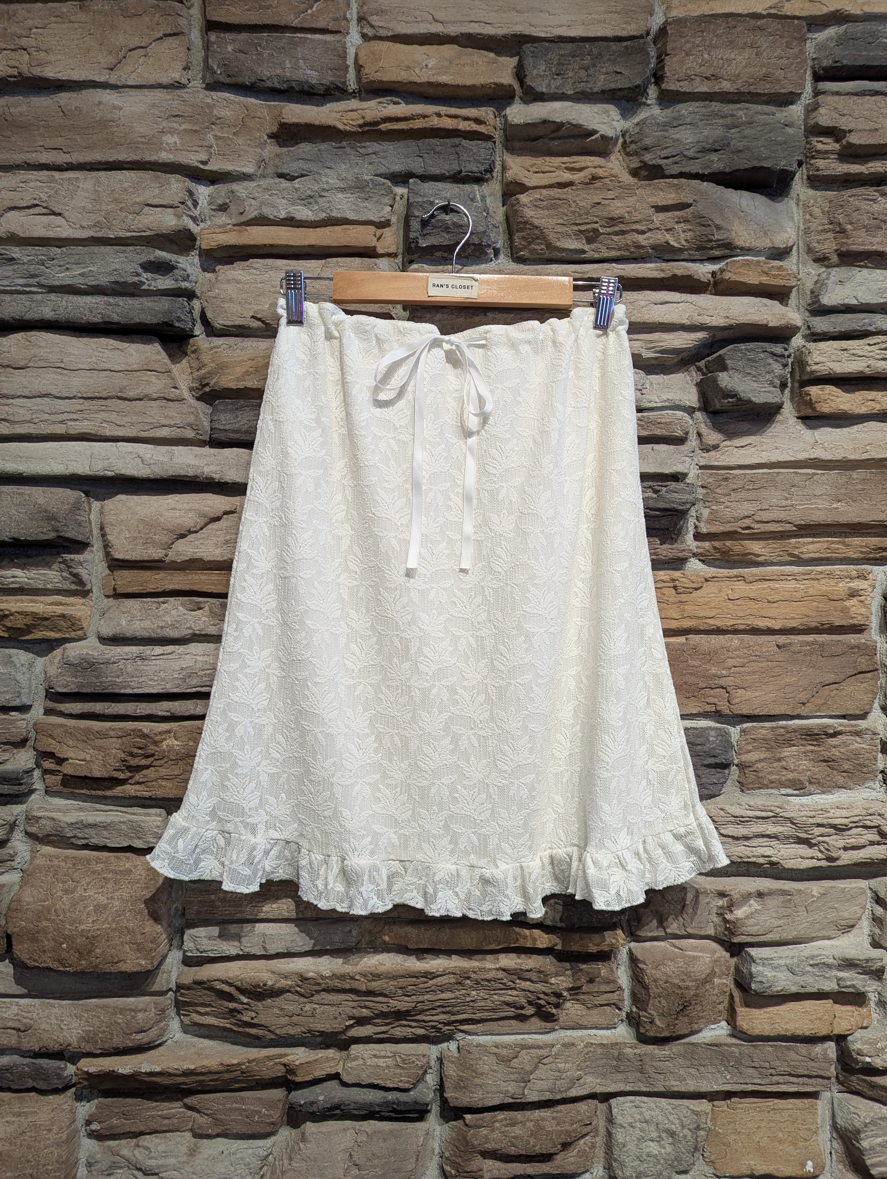 Noir Blossom Lace Midi Skirt