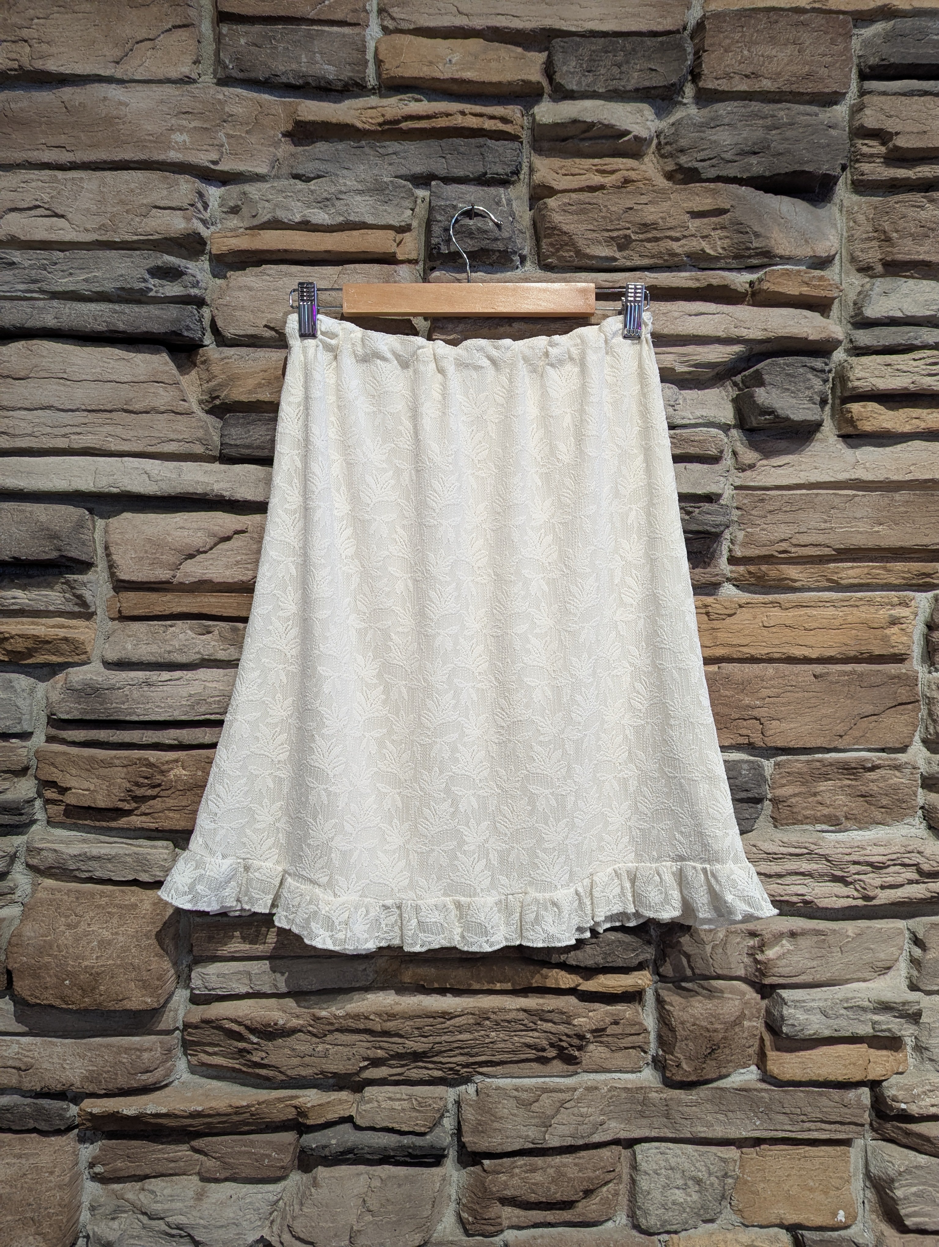 Noir Blossom Lace Midi Skirt