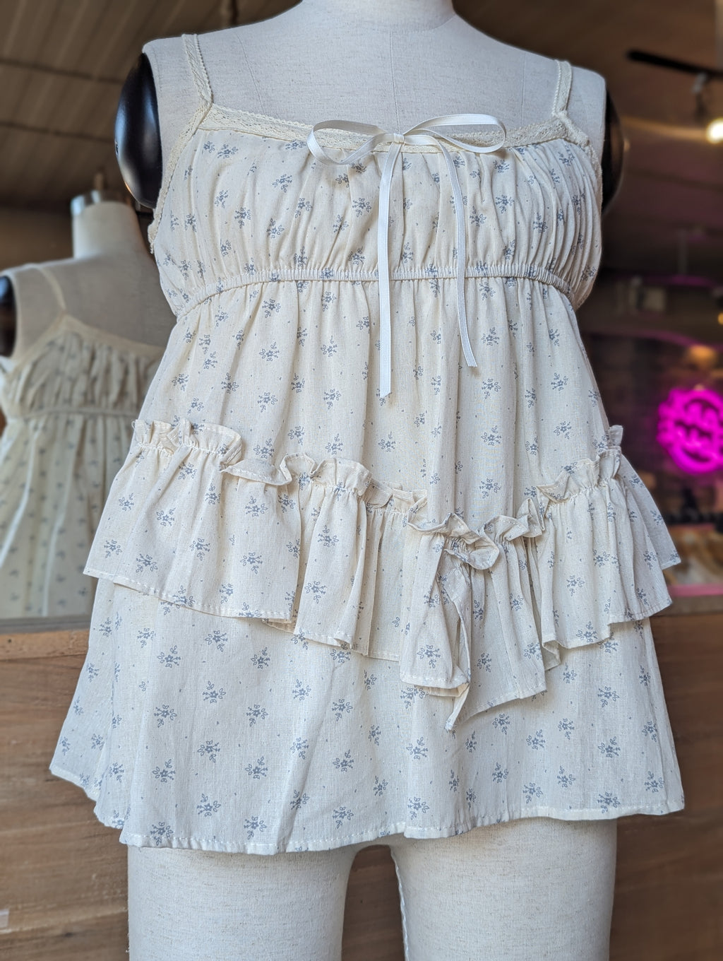 Pressed Flower Ruffle Top