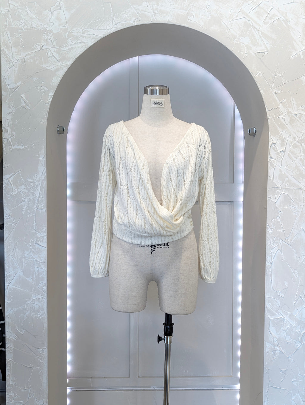 Draped neck Wrap Knitted Top