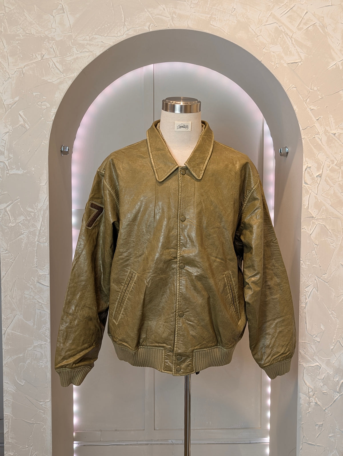 '87' Vintage wash Vegan leather jacket