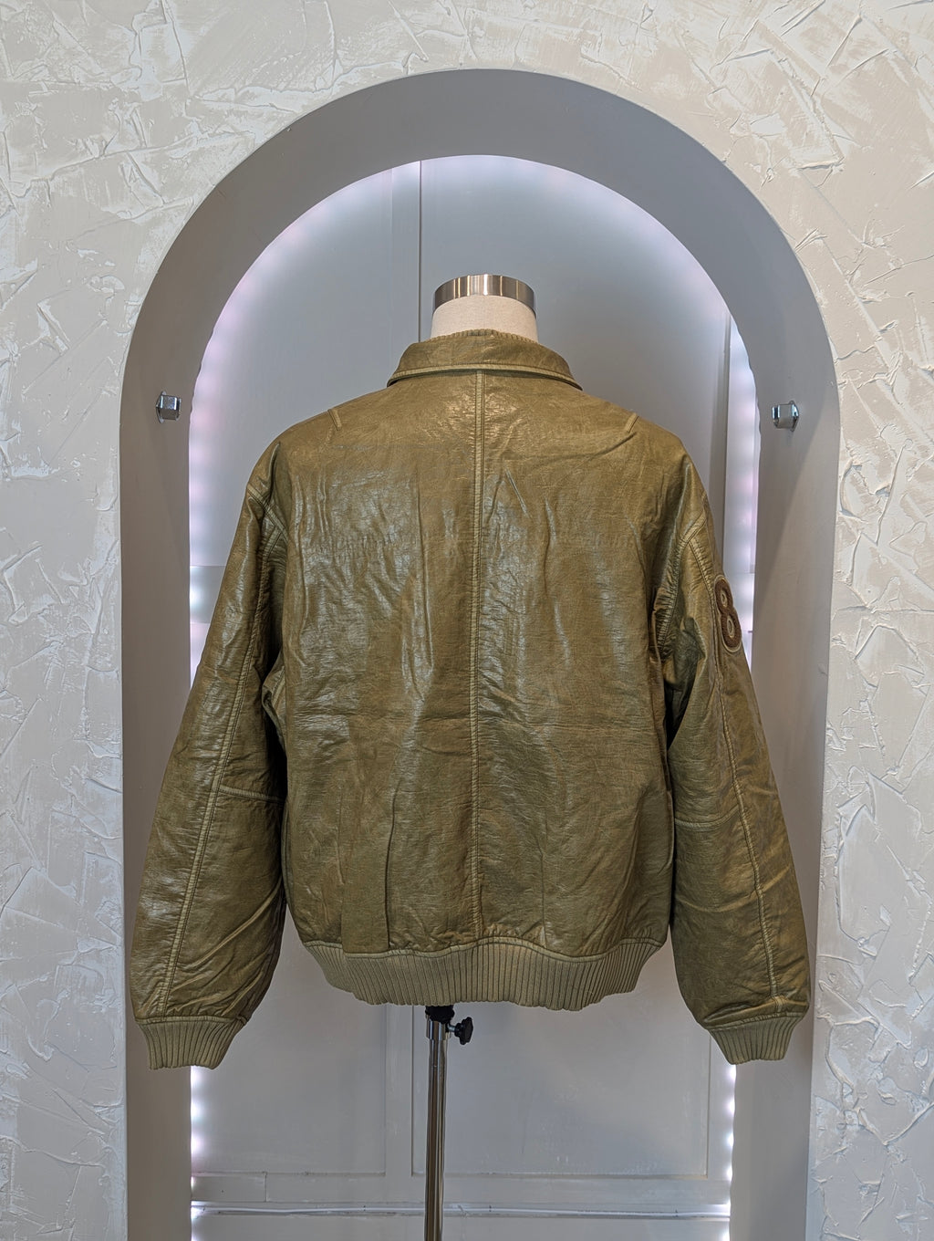 '87' Vintage wash Vegan leather jacket