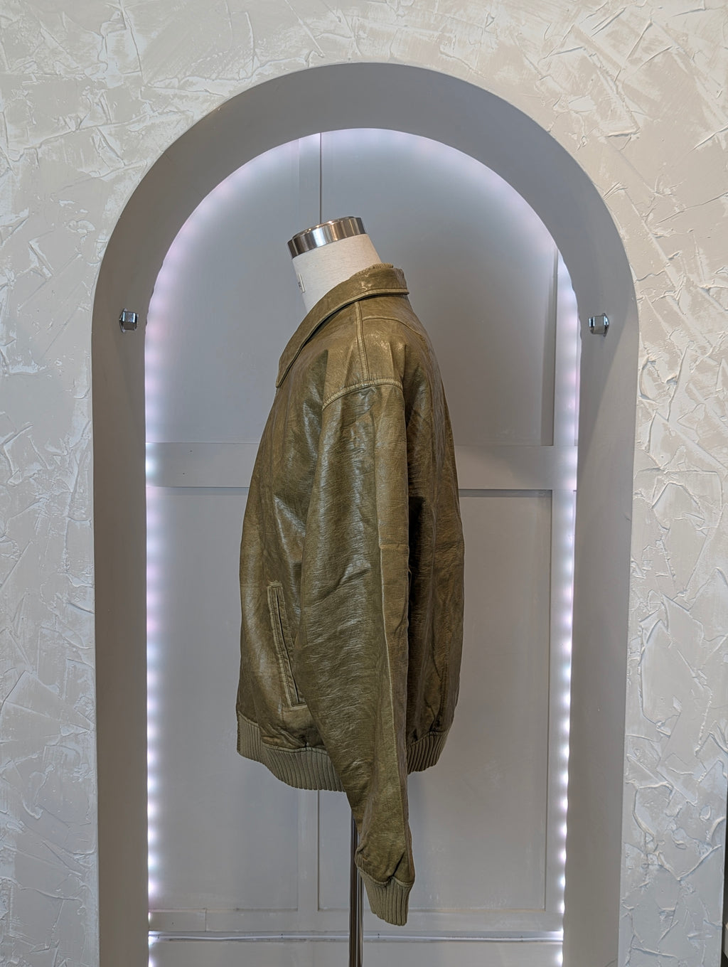 '87' Vintage wash Vegan leather jacket