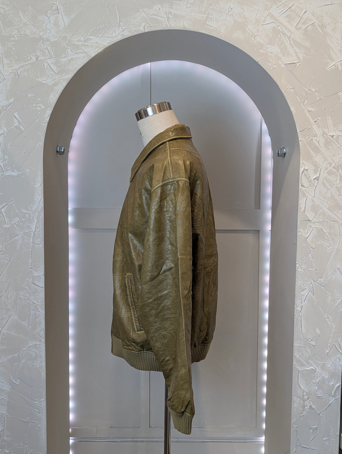 '87' Vintage wash Vegan leather jacket