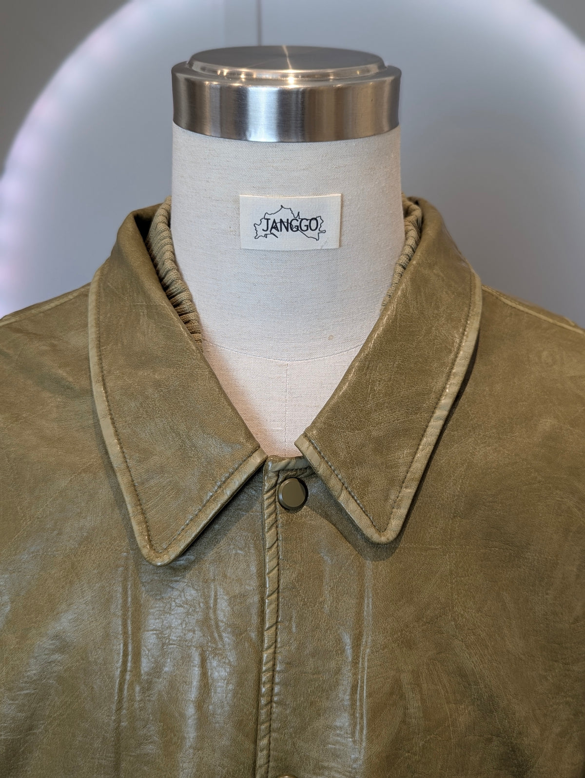 '87' Vintage wash Vegan leather jacket