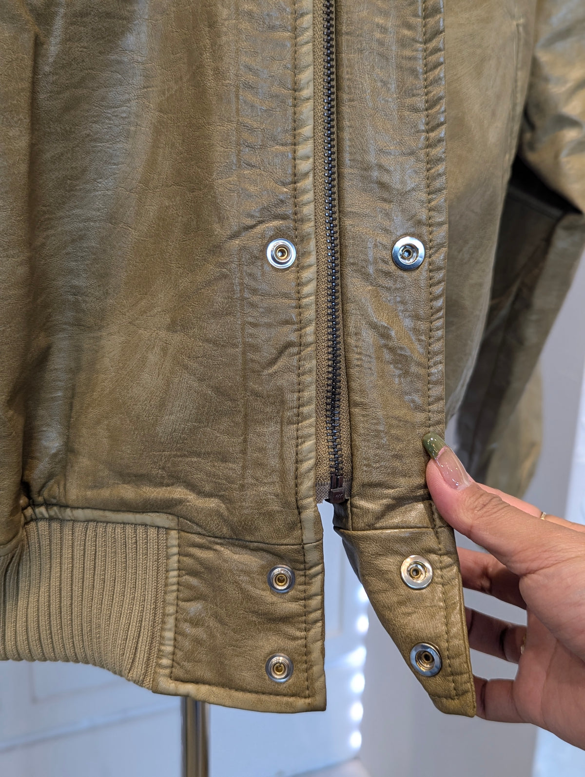 '87' Vintage wash Vegan leather jacket
