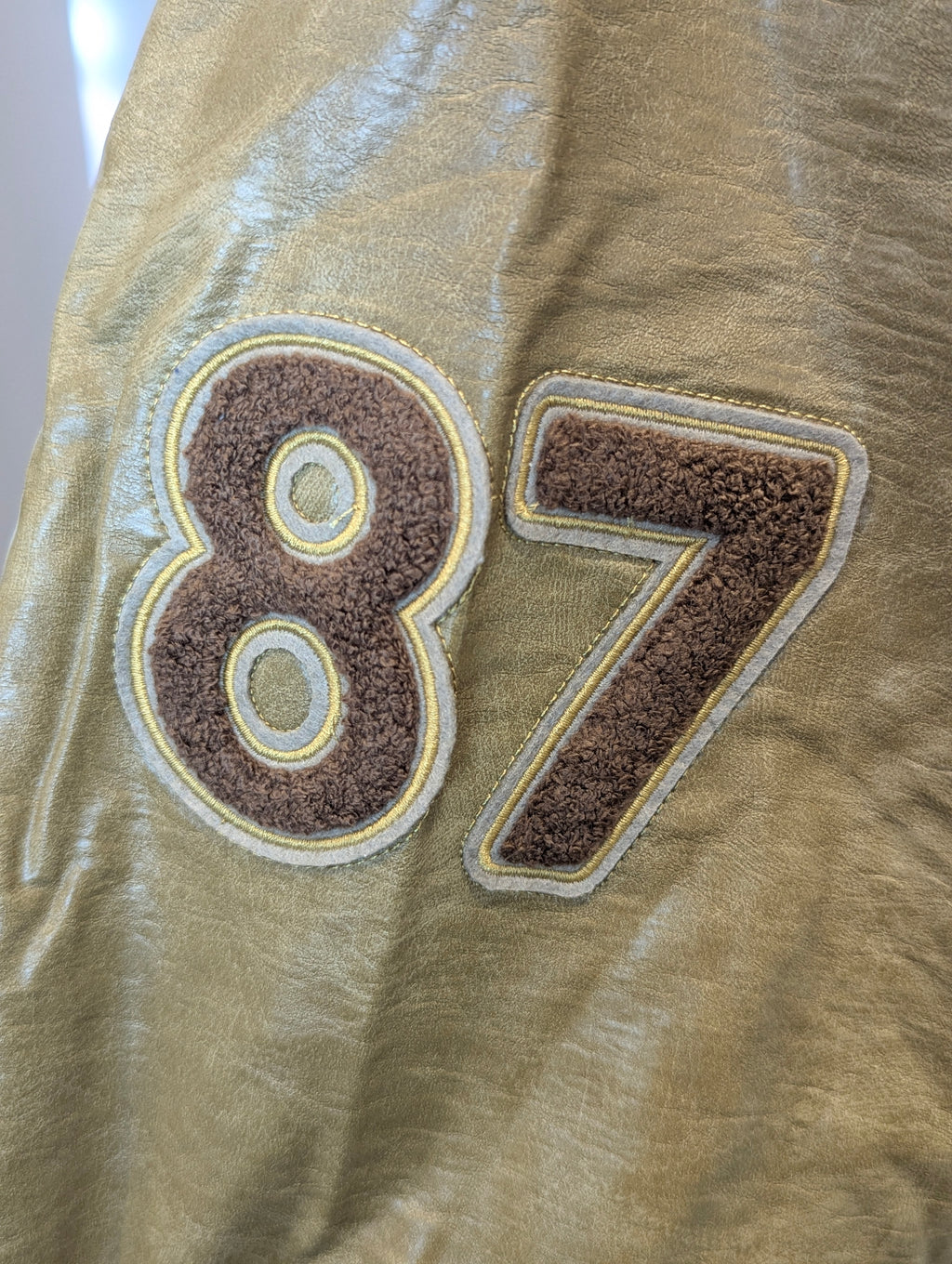 '87' Vintage wash Vegan leather jacket