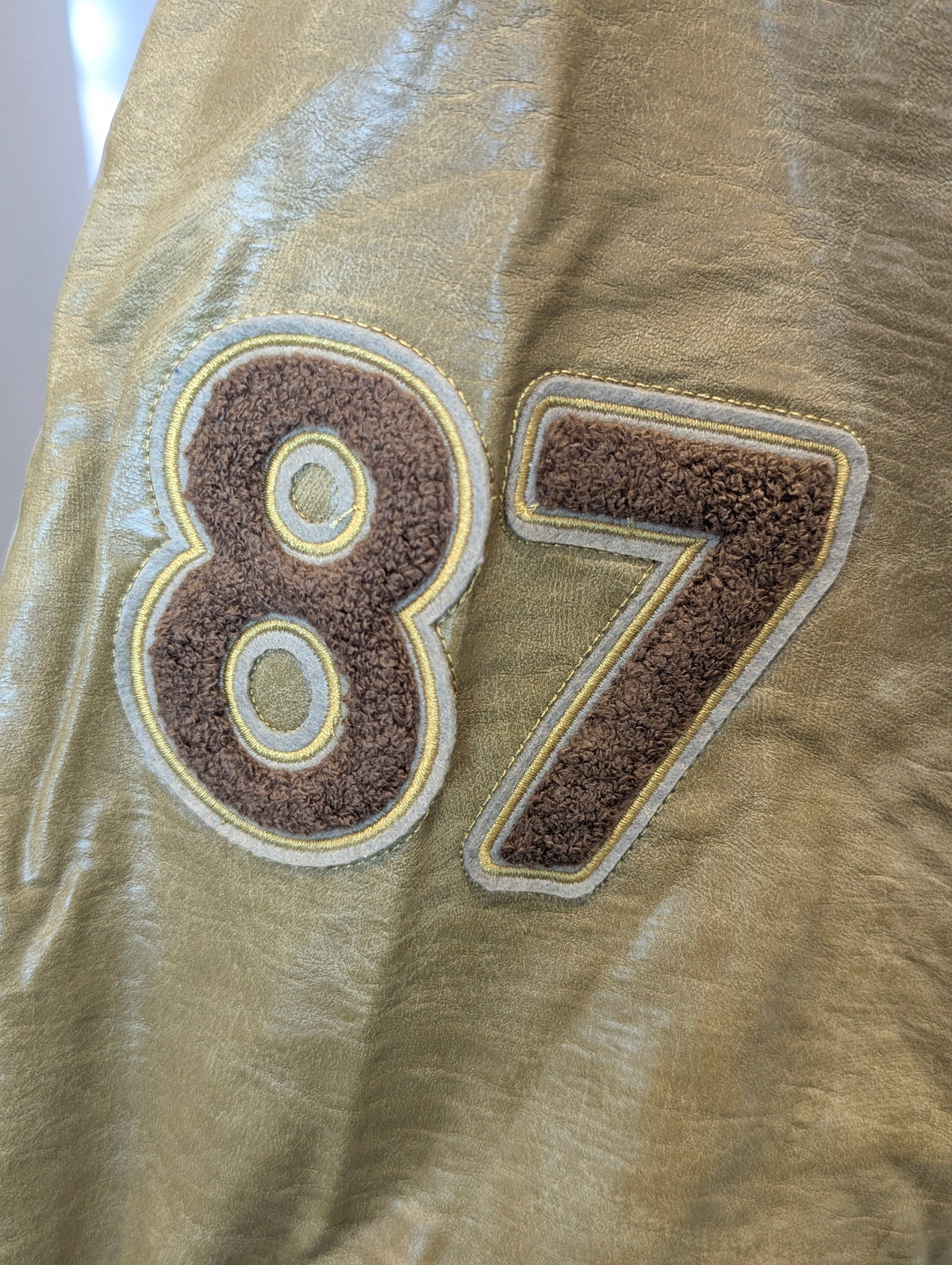 '87' Vintage wash Vegan leather jacket