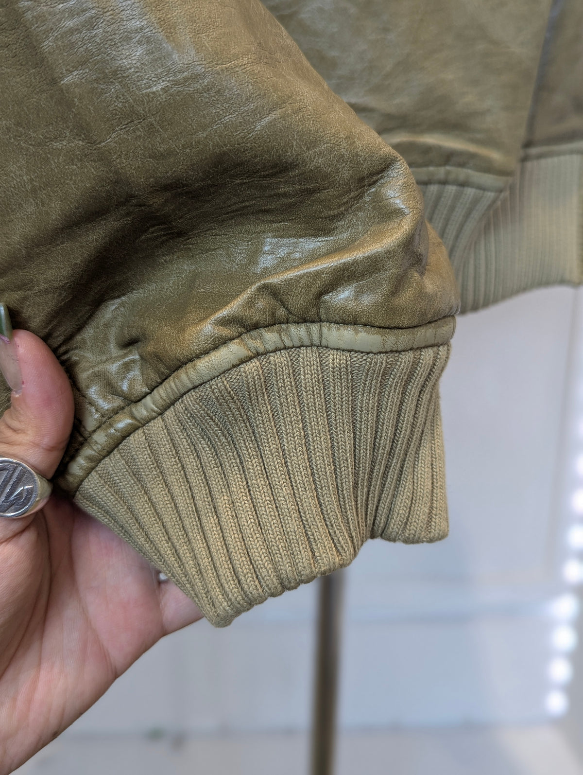 '87' Vintage wash Vegan leather jacket