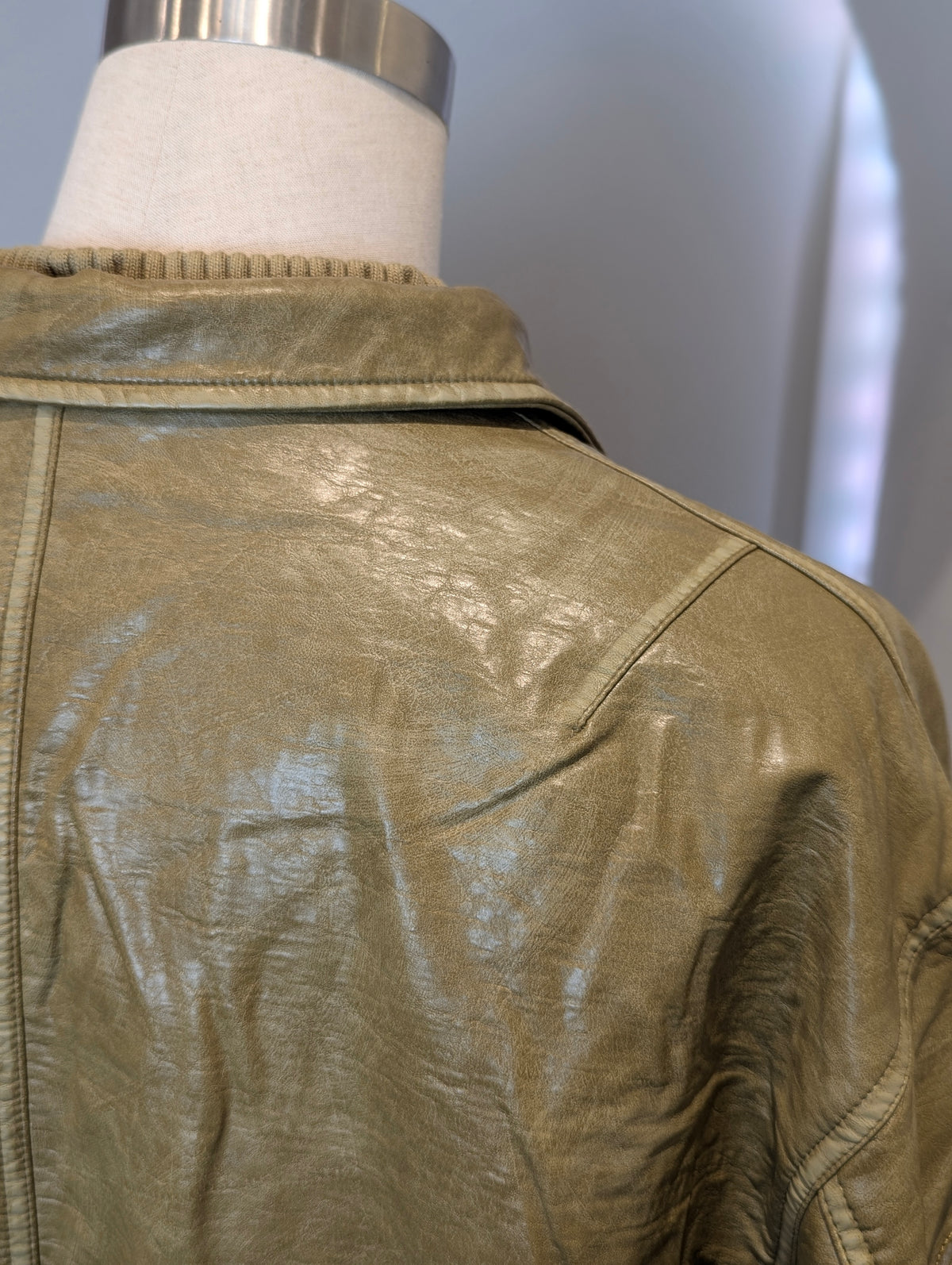 '87' Vintage wash Vegan leather jacket