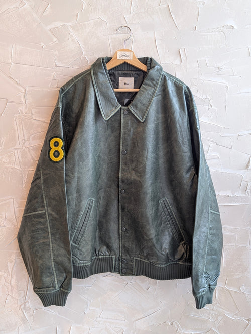 '87' Vintage wash Vegan leather jacket