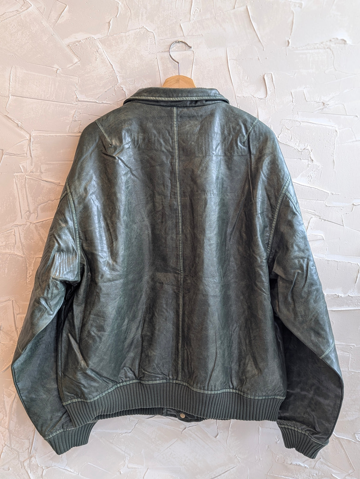 '87' Vintage wash Vegan leather jacket