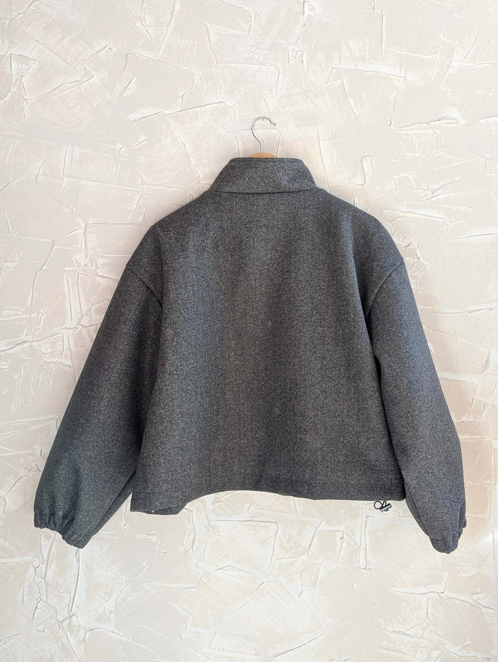 Crop standup collar Wool Coat