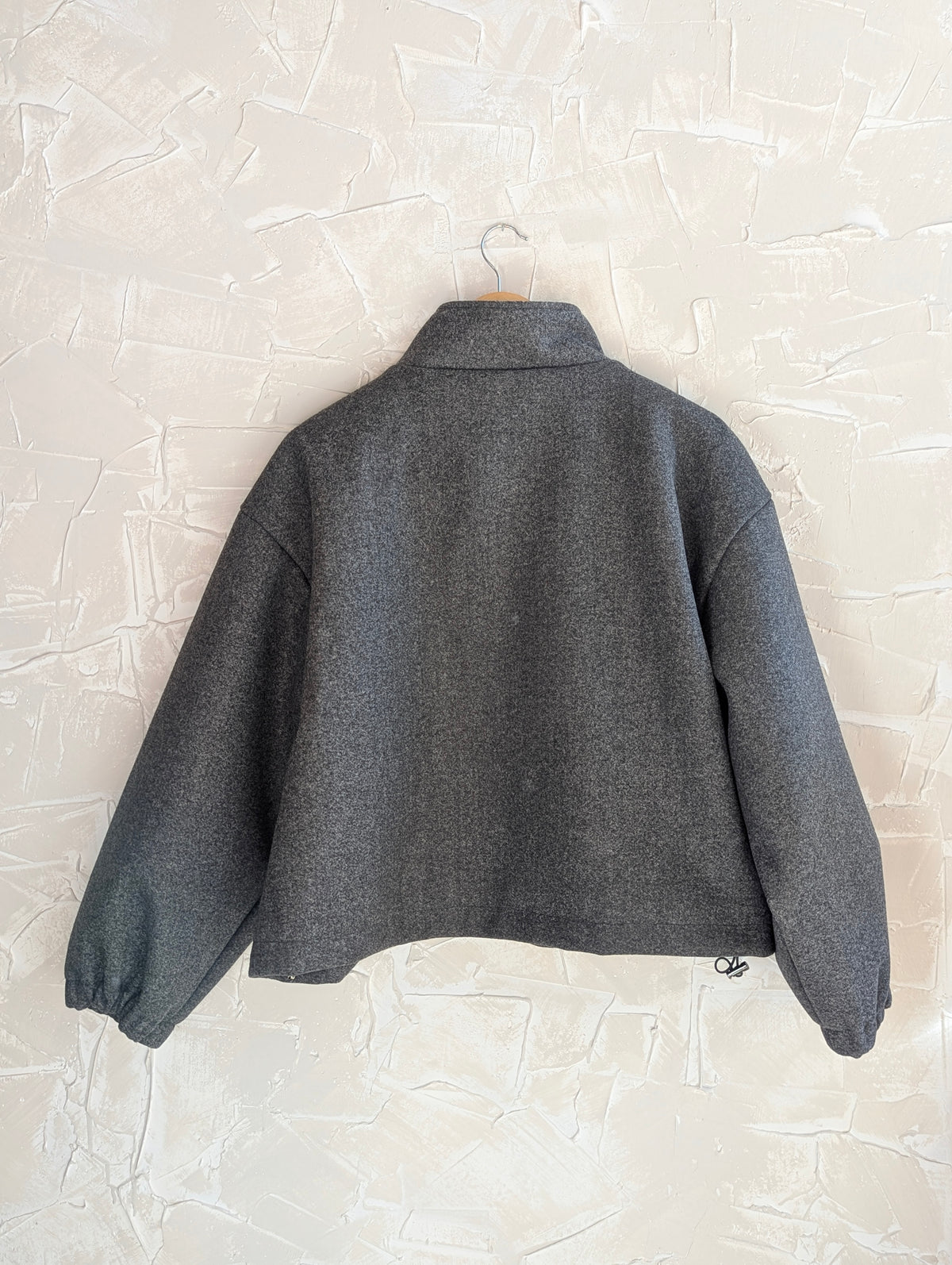 Crop standup collar Wool Coat