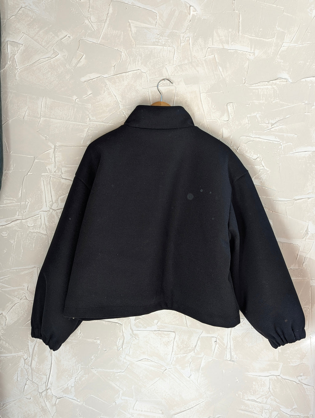 Crop standup collar Wool Coat