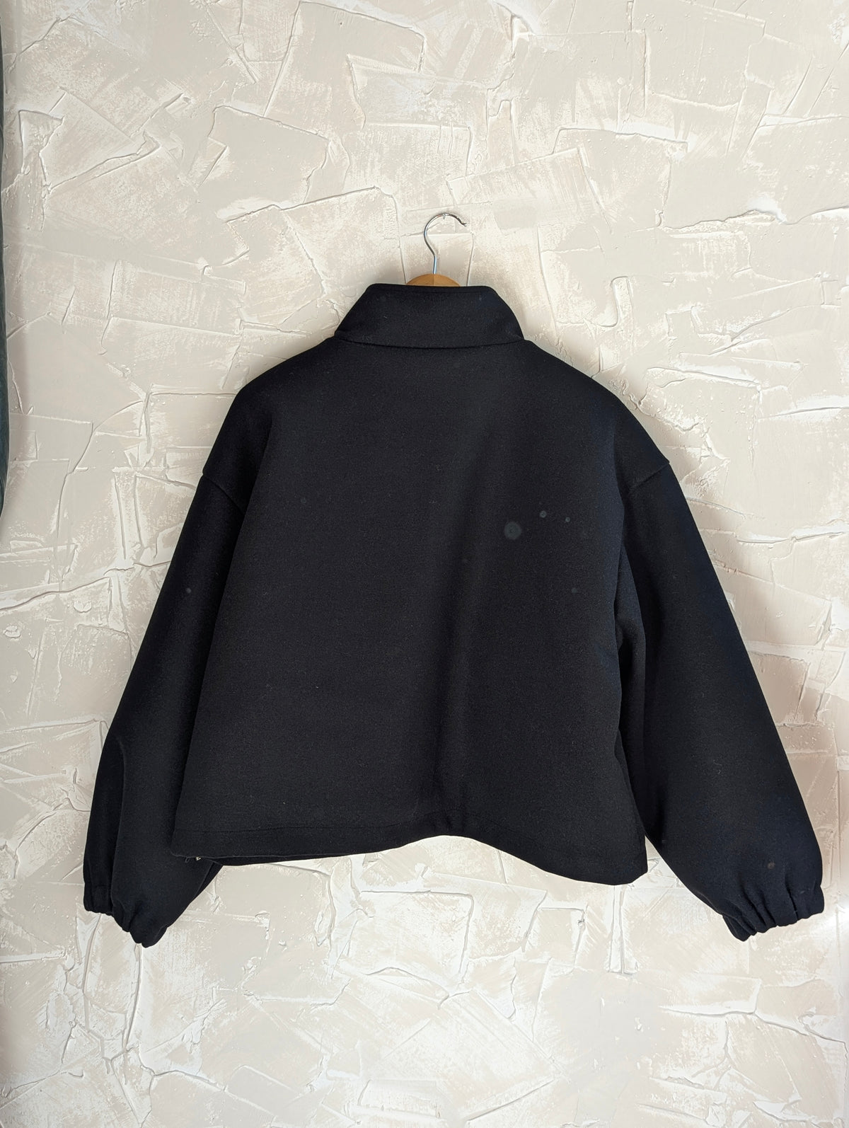 Crop standup collar Wool Coat