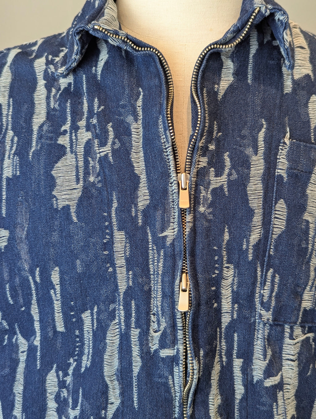 Weathered Indigo Double Zip Jacket
