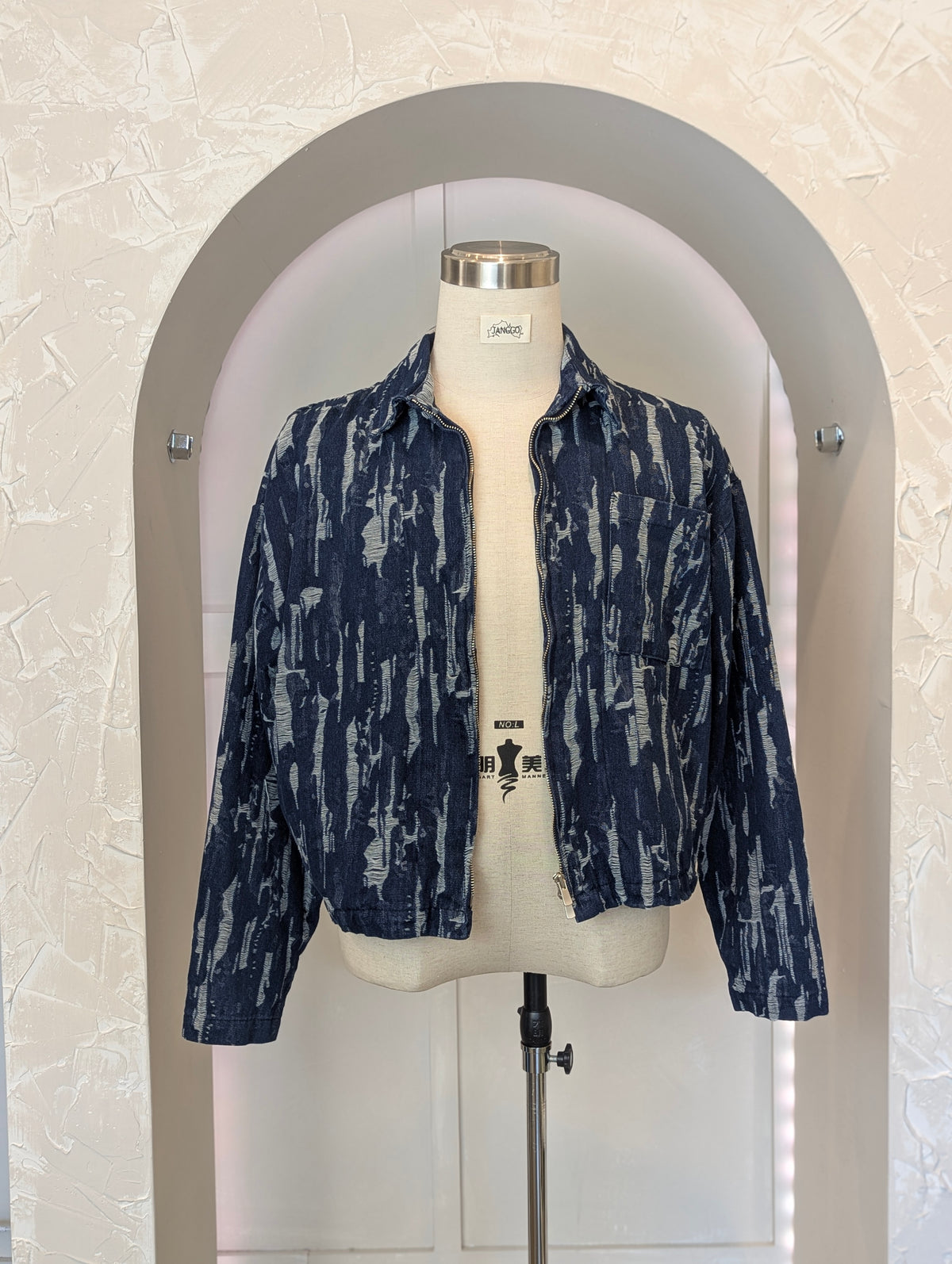 Weathered Indigo Double Zip Jacket