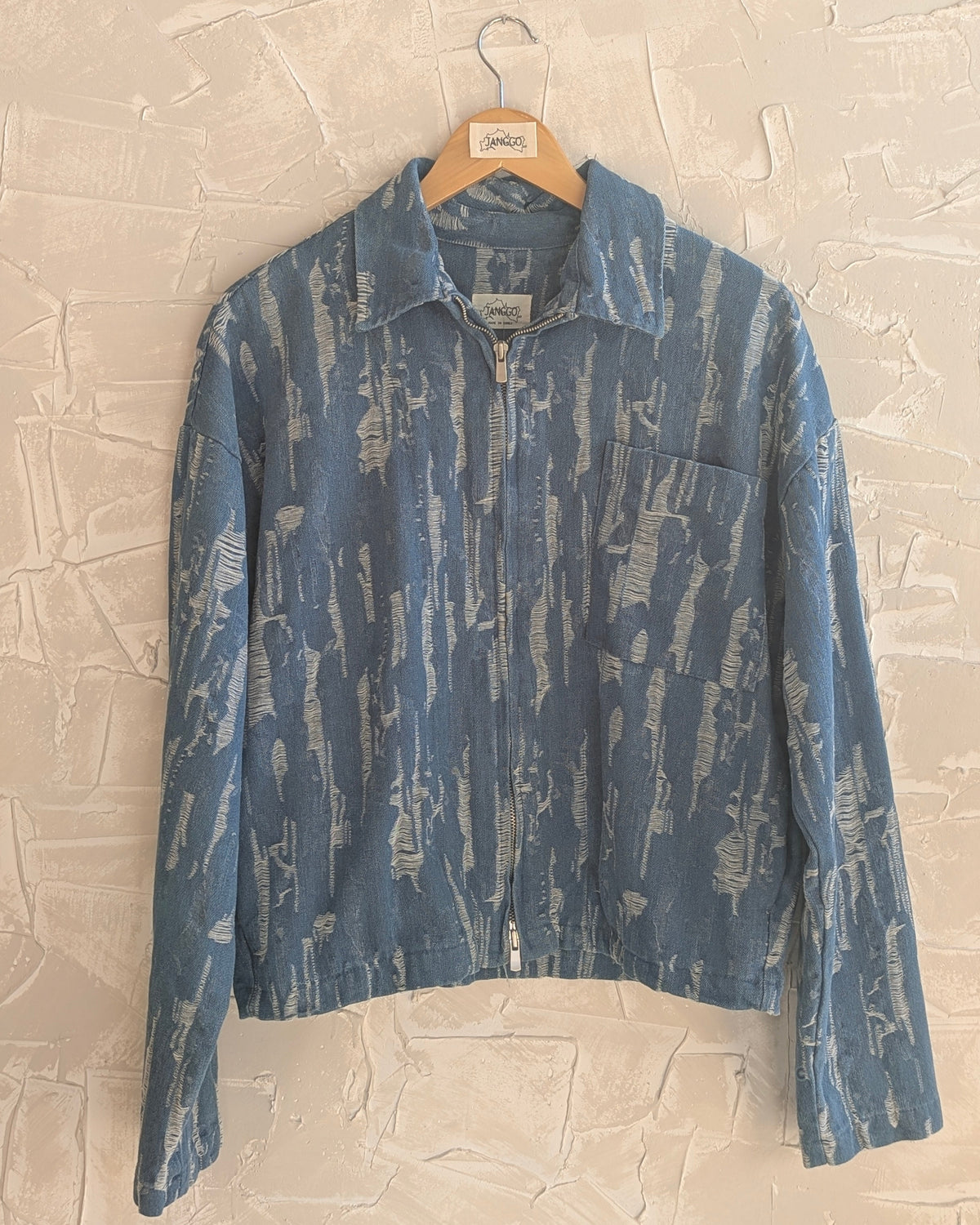 Weathered Indigo Double Zip Jacket