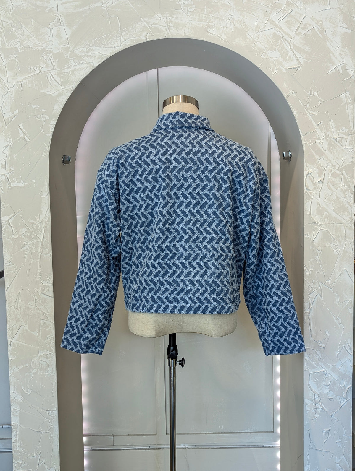 Weathered Herringbone Double Zip
