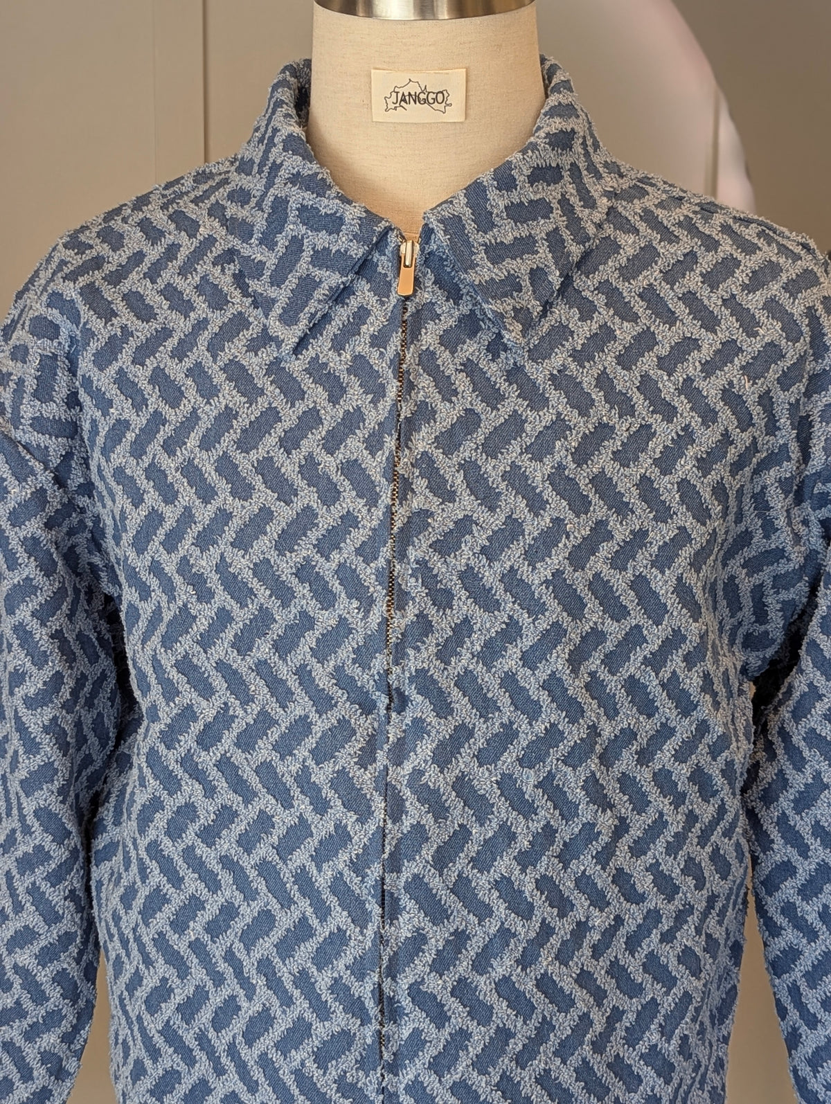 Weathered Herringbone Double Zip