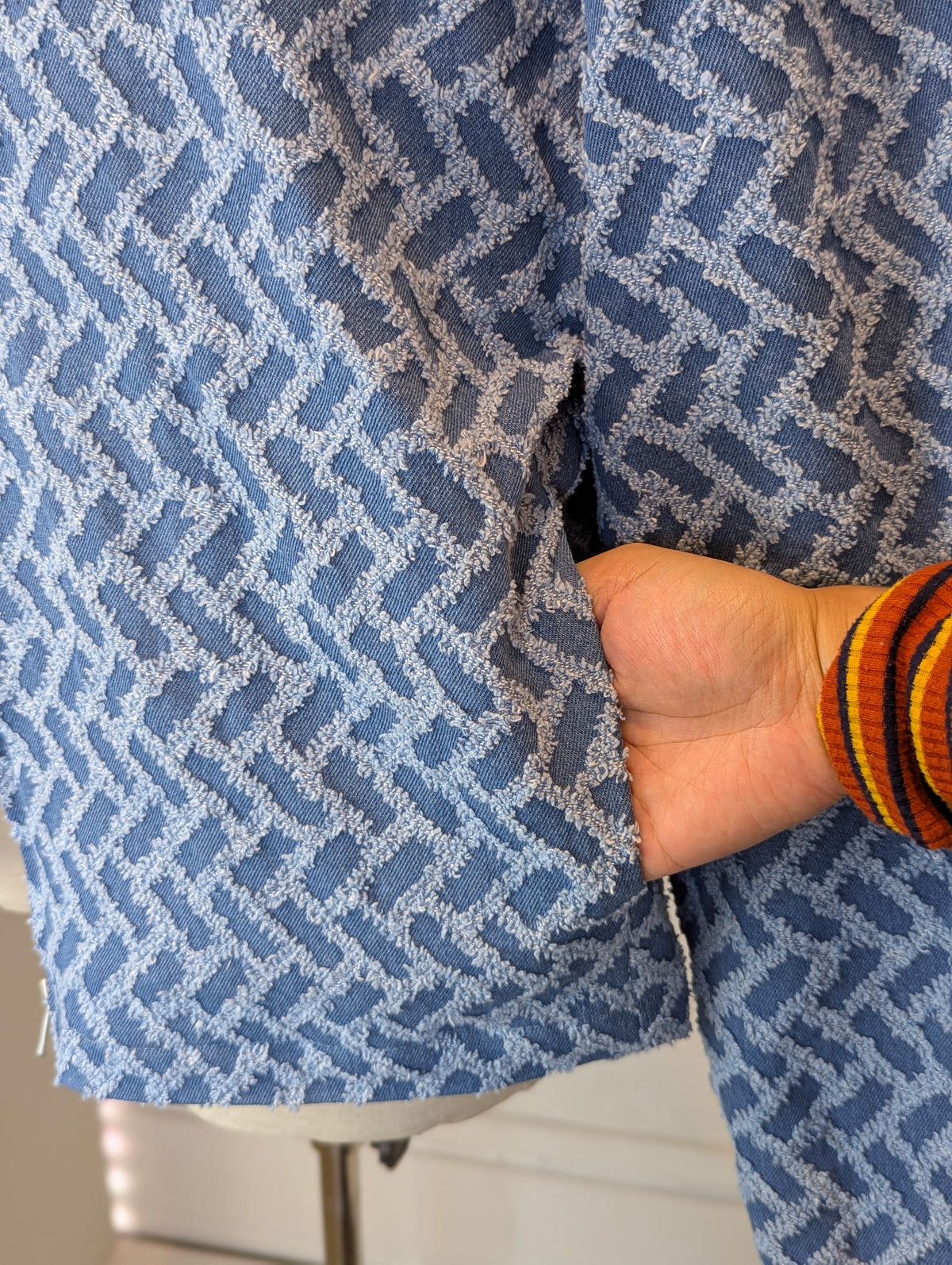 Weathered Herringbone Double Zip