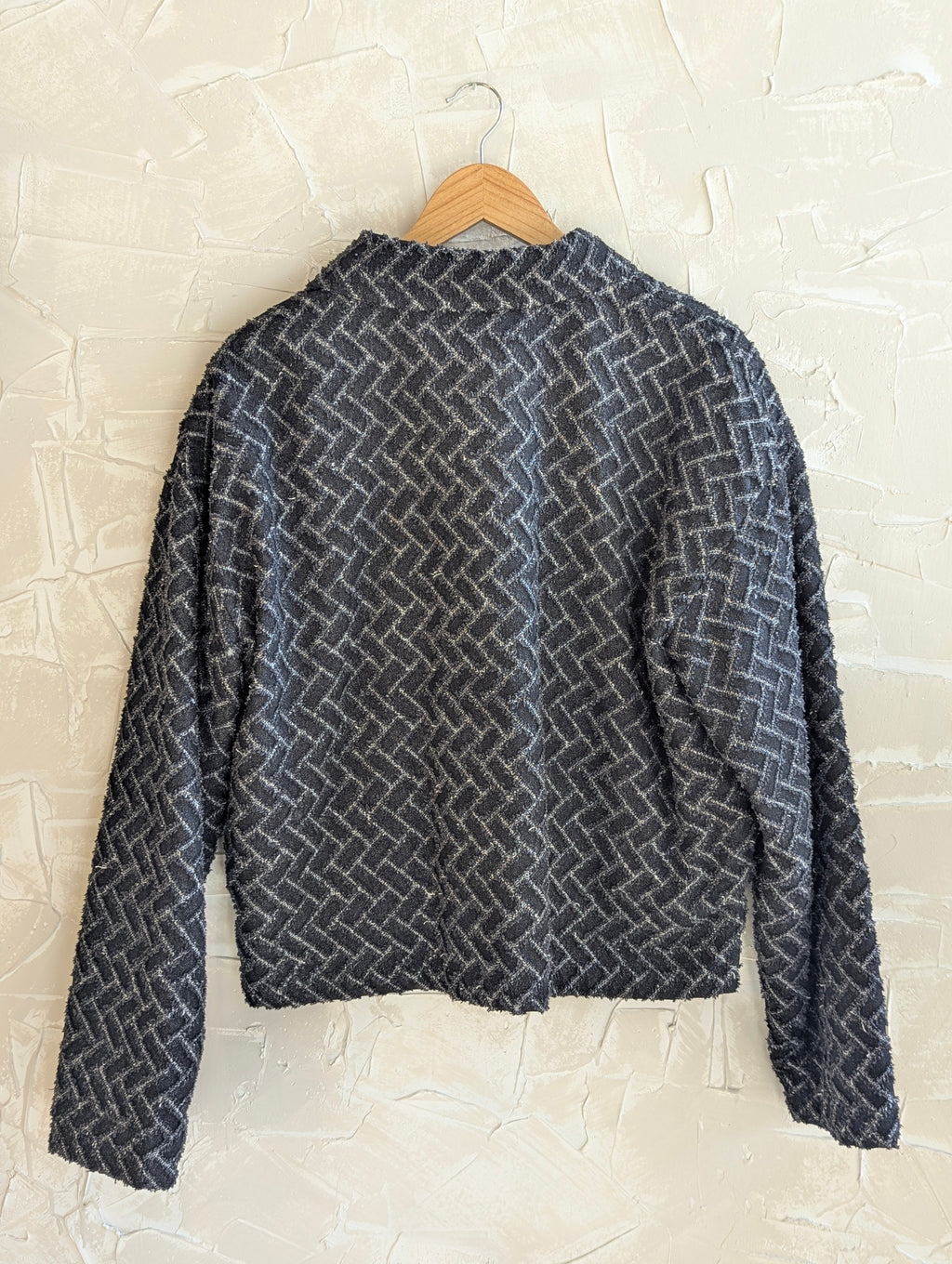 Weathered Herringbone Double Zip